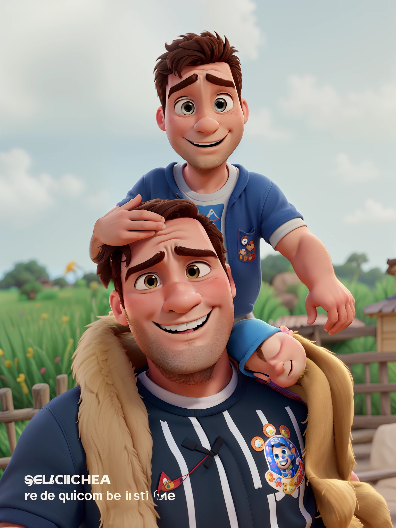A Man and a Child Disney Pixar Style, alta qualidade, melhor qualidade