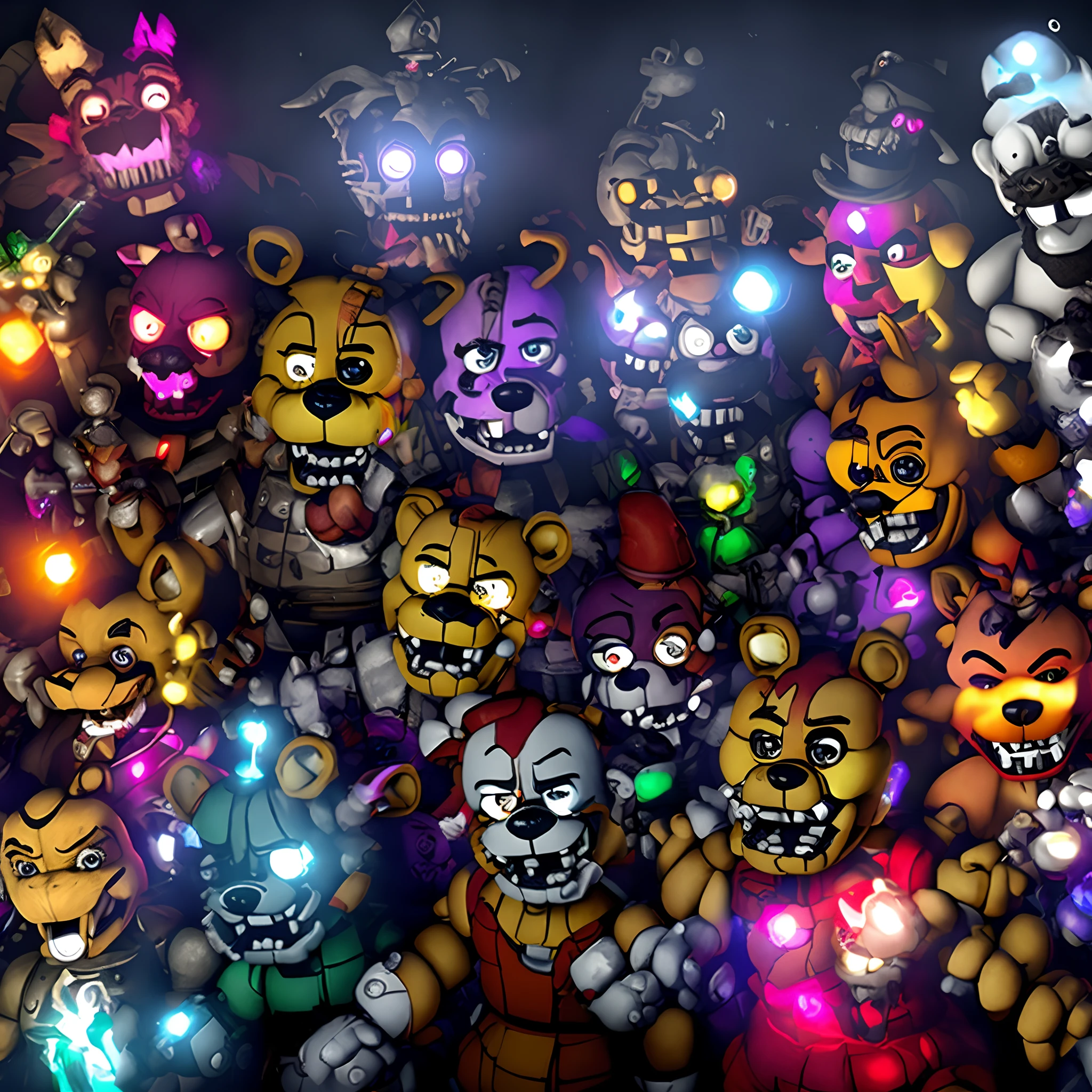 a banner inspired by the five night's at freddys games,outlast y resident evil 7