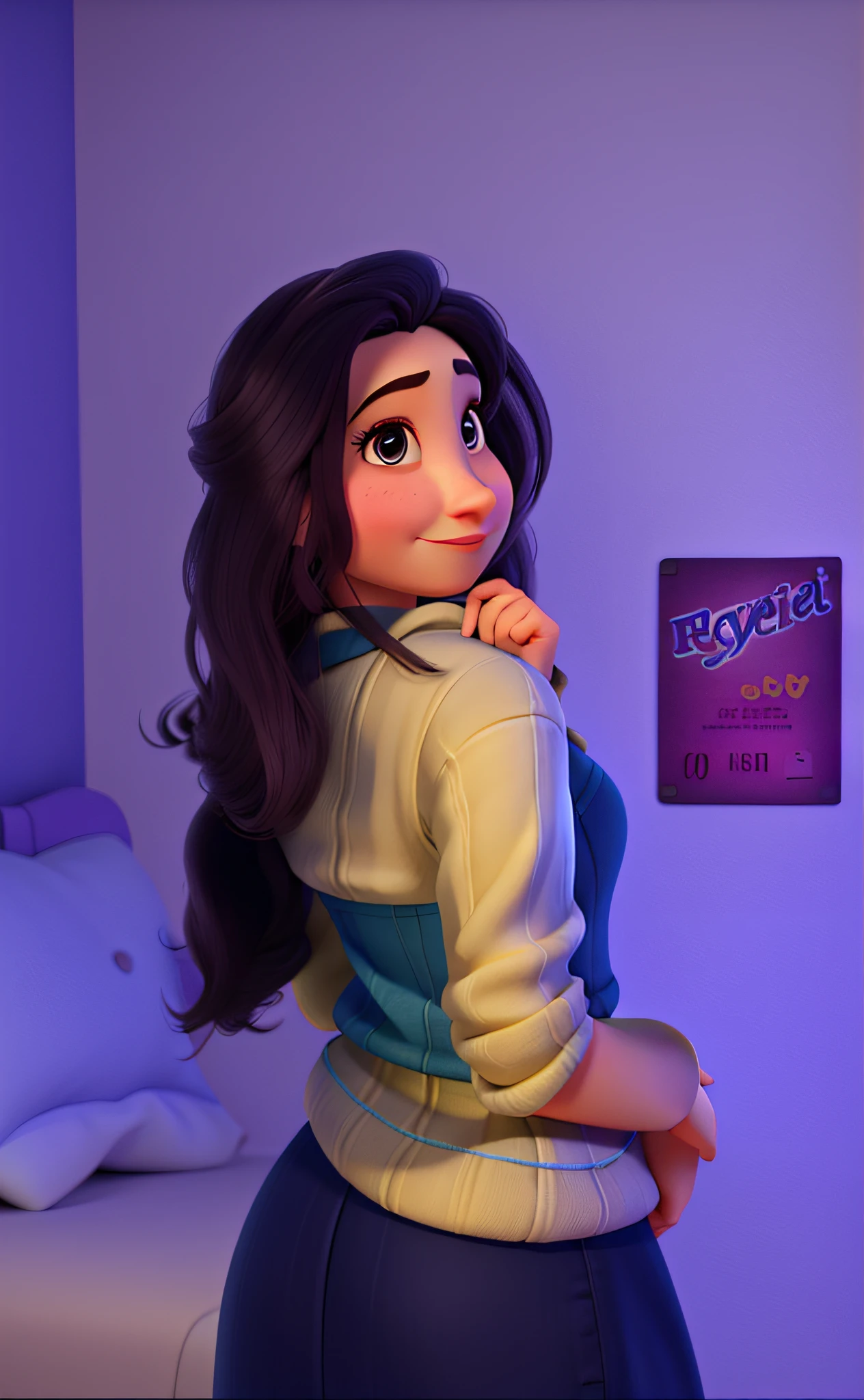 Uma mulher, estilo pixar da disney, de alta qualidade