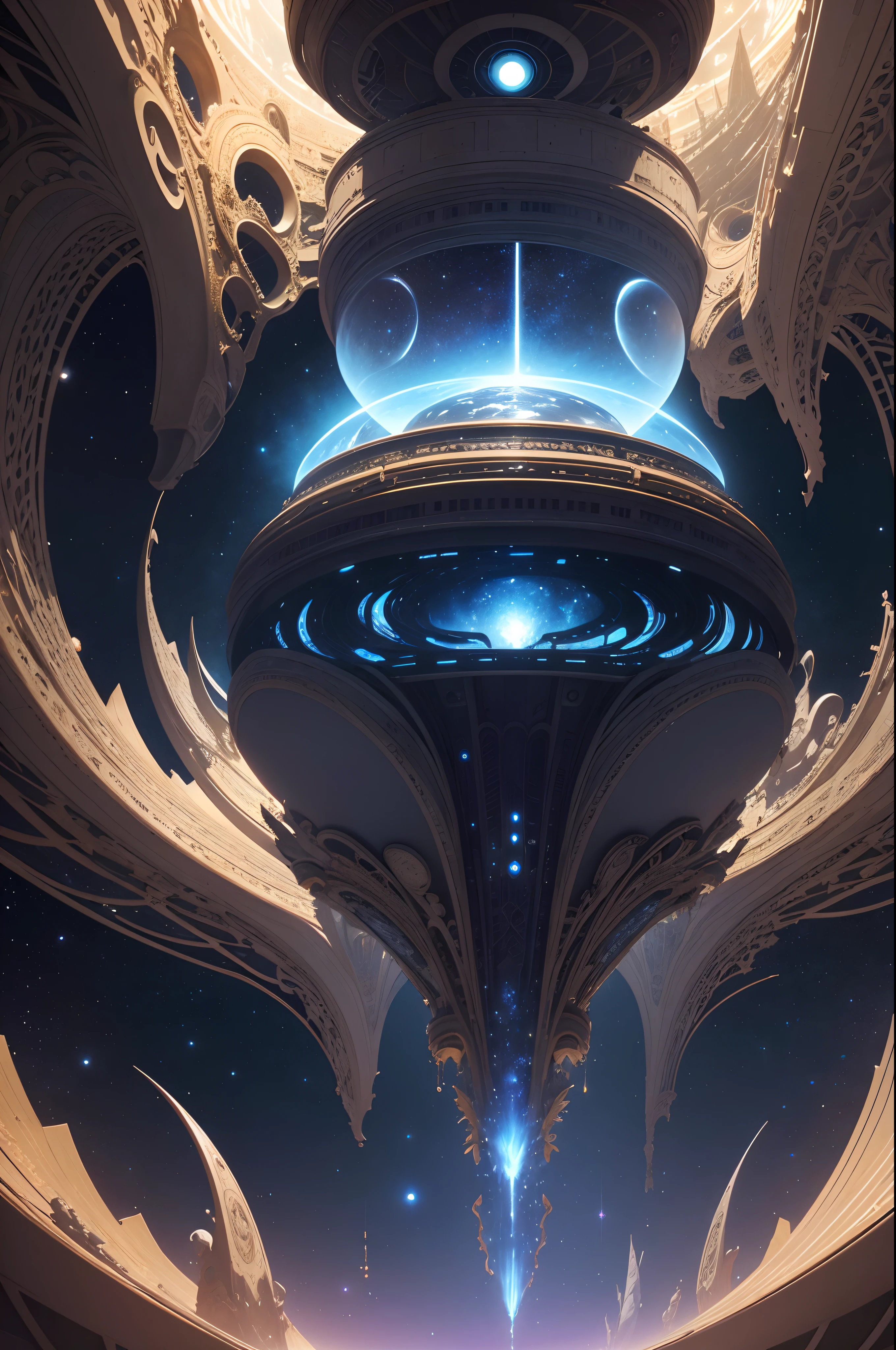 "Masterpiece, top quality, best quality, official art, beautiful and aesthetic:1.2, extreme detailed, (fractal art:1.3) Embrace life in your Space Station Residence, an architectural marvel suspended in the cosmos. Transparent domes offer panoramic views of galaxies and celestial wonders, as artificial gravity keeps your feet firmly on the ground. Cutting-edge technology surrounds you, and the twinkling stars are your eternal companions. Here, the universe unfolds outside your window.