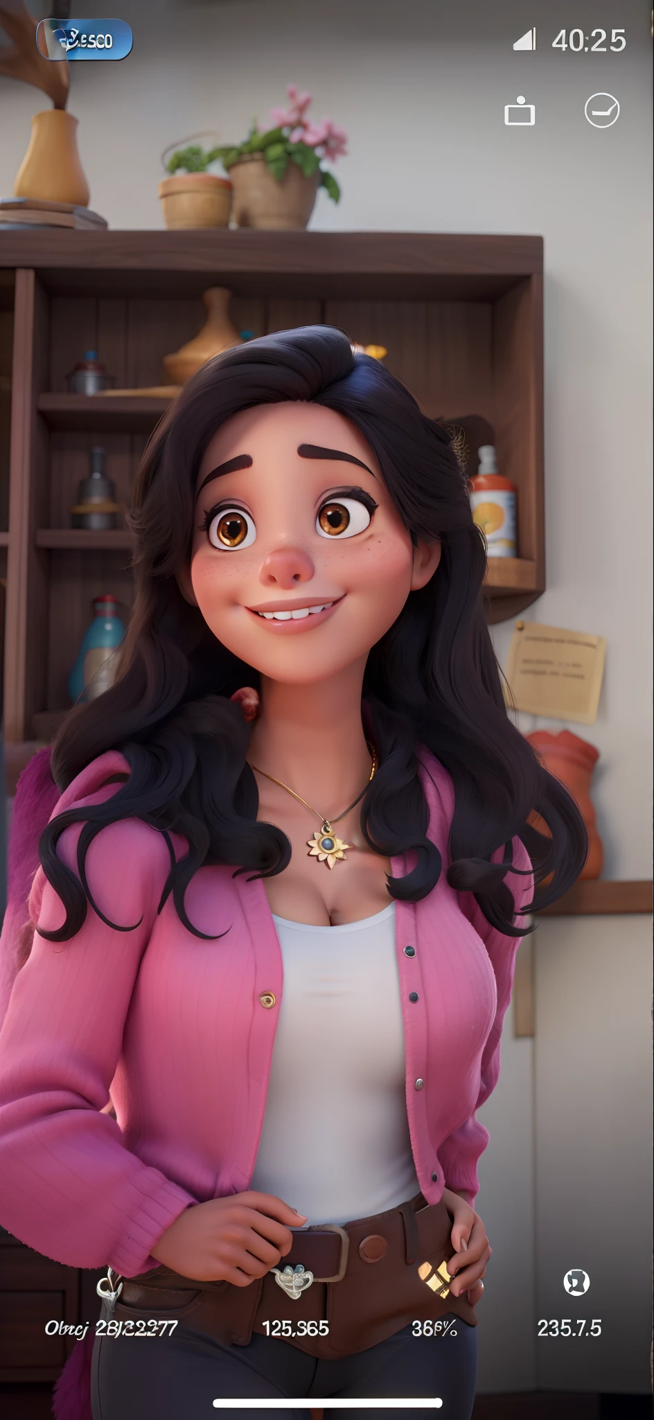 MULHER MORENA,estilo Disney pixar, alta qualidade,maior qualidade.