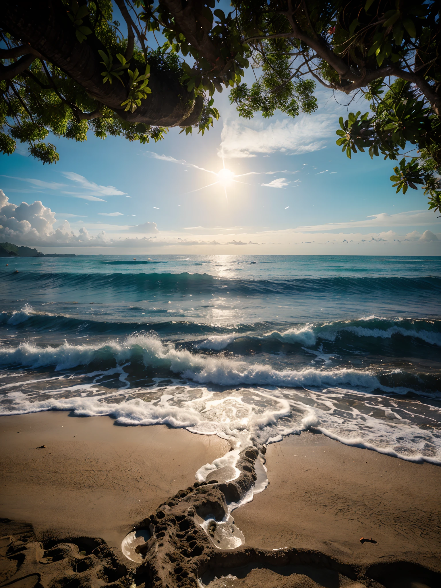 Bali, Indonesia, a paradise island with the culture and spiritual ambience, dazzling beach,panoramic, cinematic, volumetric lighting, realistic photography