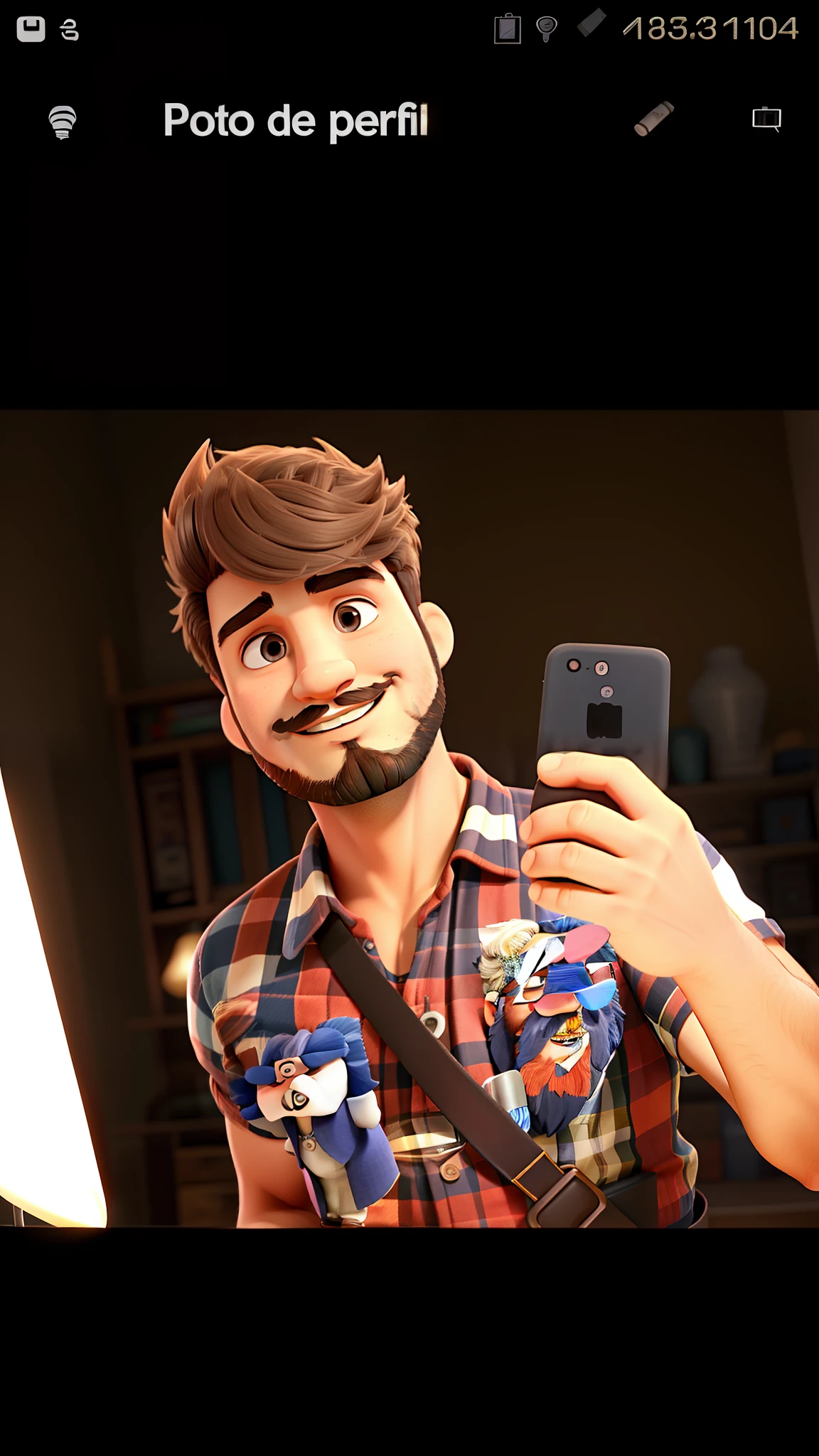 Um ator de cabelos cacheados, illuminated by the light of a lamp with a beard, cavanhaque e bigode