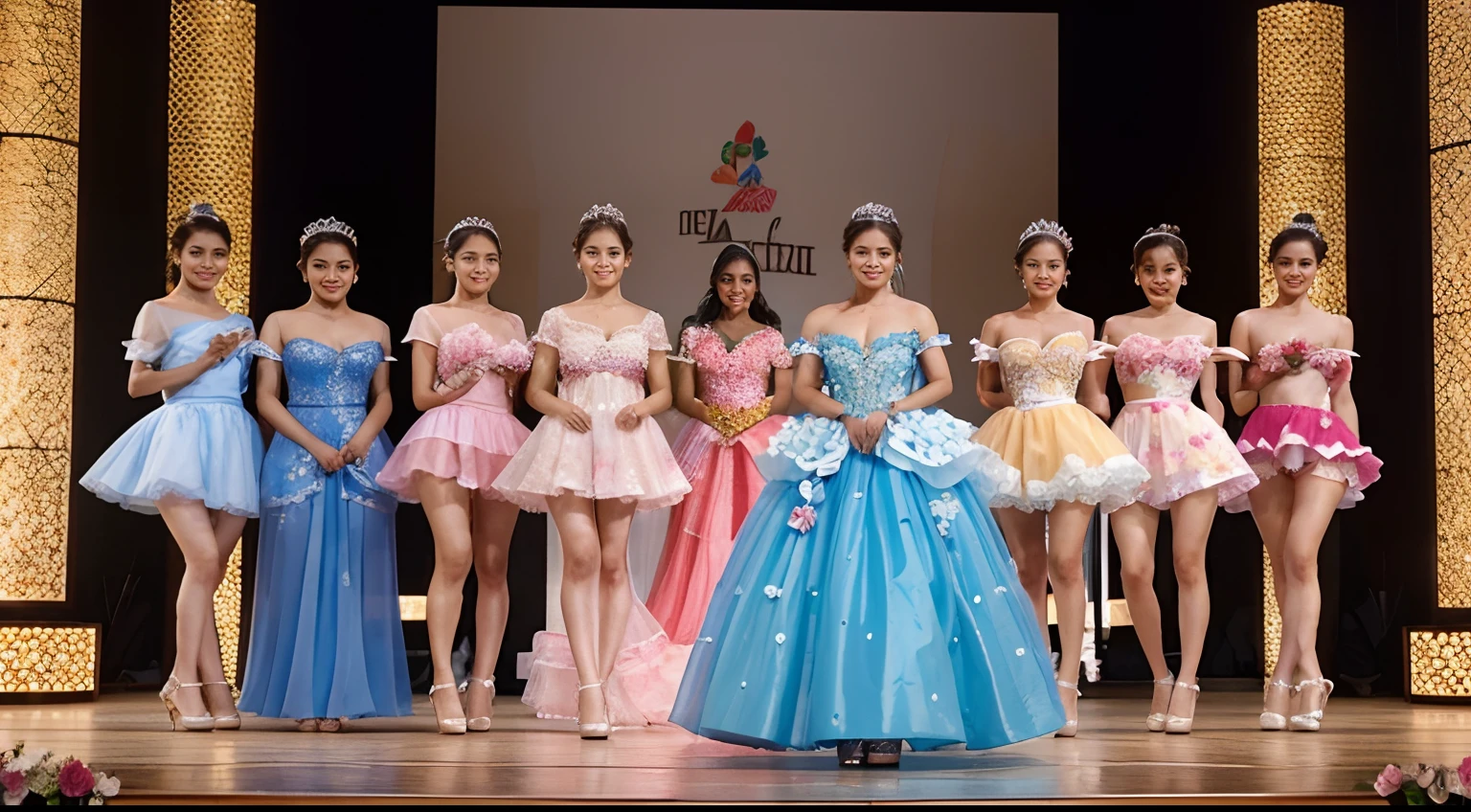 The flowers are going to hold a grand beauty contest, each flower is carefully dressed in their own little house, they are dressed in beautiful dance dresses, they all want to win the beauty pageant and become the most beautiful flower,