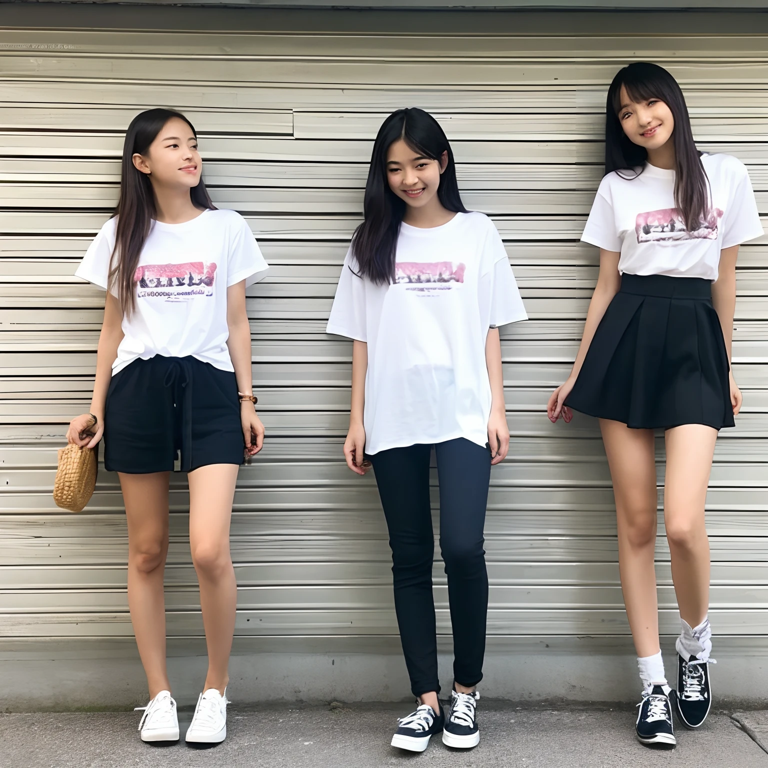 (masterpiece:1.5),(highest quality:1.5),(Highest quality:1.5),(8K:1.5),A group of elementary school girls wearing very short plaid skirts showing off their pink panties,Girls around 12 years old,Young face,smile,Big Breasts,They were wearing very tight, see-through shirts.,All barely contain the chest,(Showing off with pants:1.3)