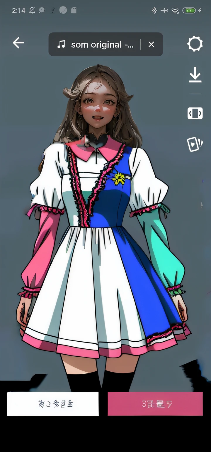 vestido colorido animes