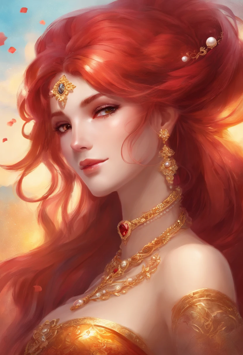 Award winning professional photograph of a very hot anime woman in blue and red theme portrait anime style, epiC realism, niji style