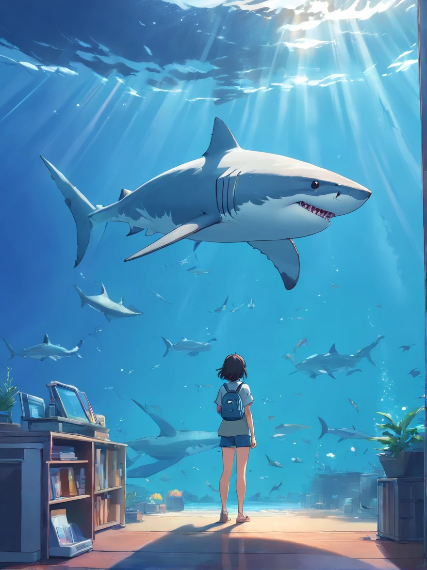 Great white shark,Cartoony