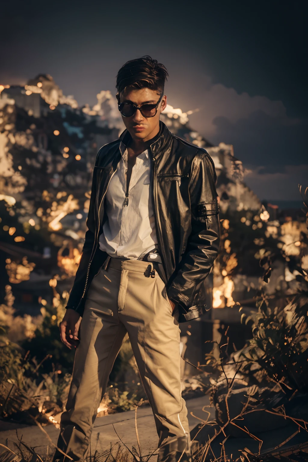 change background handsome boy cyberpunk, realistic face 8k ultra realistic
