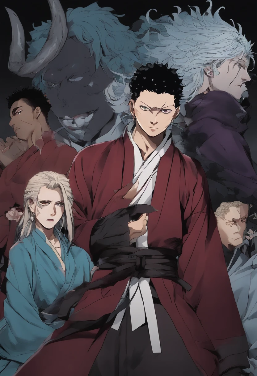 Make the Toji Fushiguro (jujutsu kaisen) com as roupas do akaza (demon slayer)