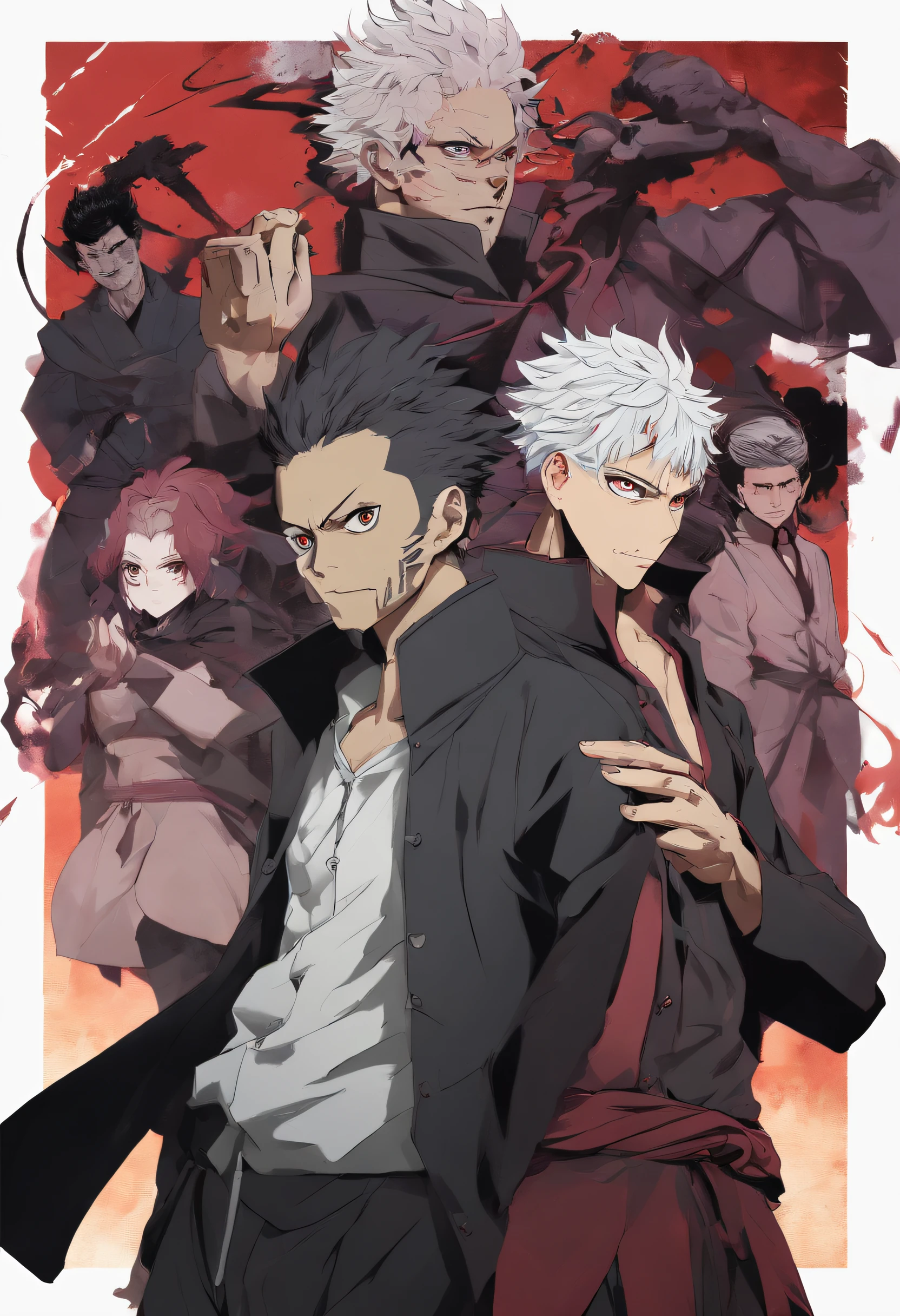 Make the Toji Fushiguro (jujutsu kaisen) com as roupas do akaza (demon slayer)