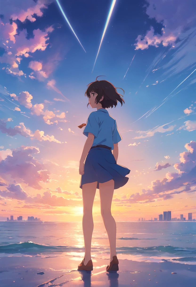tmasterpiece，best qualtiy，cinematic Film still from，5girl，Cloud Girl，Floating in the sky，closeup cleavage，brightly，cheerfulness，Warm and soft lighting，the sunset，（spark of light：0.7）