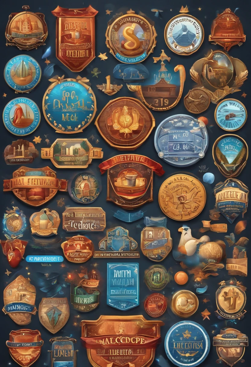 A badge,Cartoon a little,The color is bright,The badge content should have a mathematical element,The theme is the Math Festival