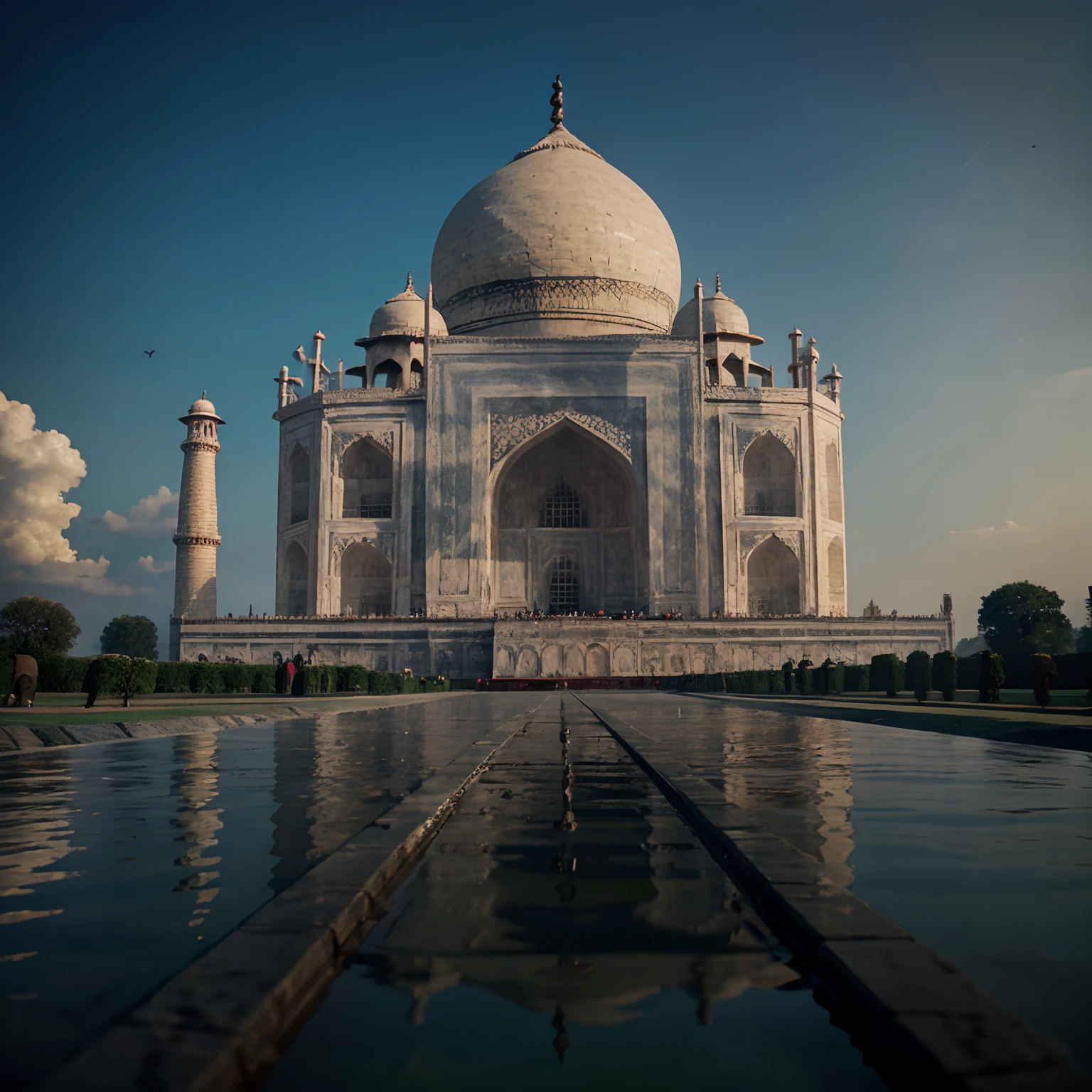 Taj Mahal in the background of Avengers, black cloud , ultra realistic picture