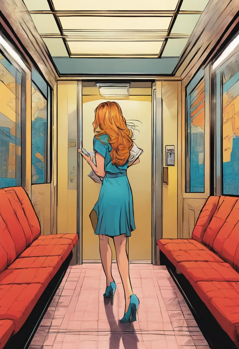 woman in lift