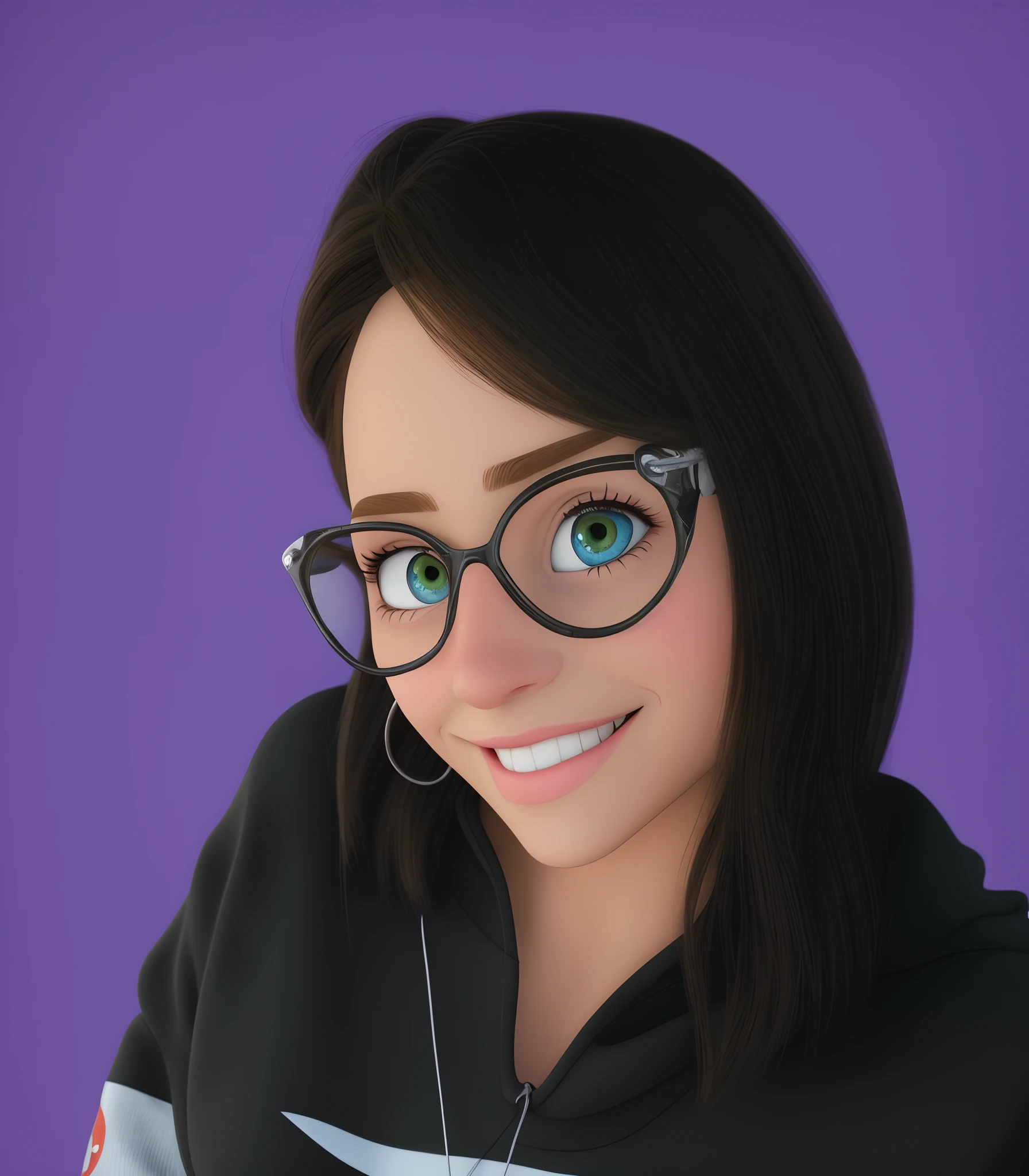 Eyes brown, Personagem com olhos castanhos escuros, eyes brown, estilo Disney Pixar