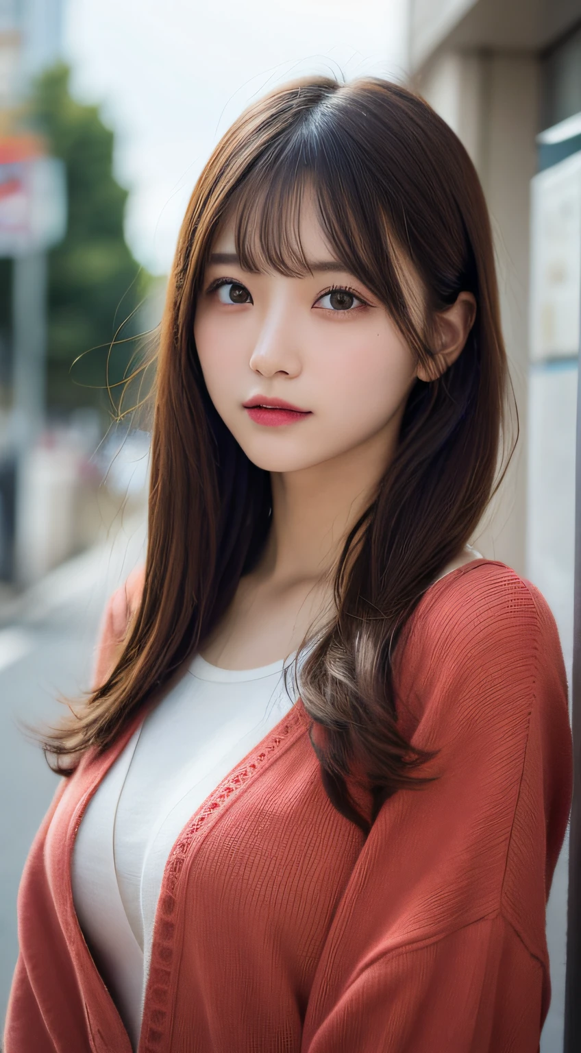 finely detail, hight resolution, hightquality、Perfect dynamic composition, Beautiful detailed eyes, Medium Hair, small tits、Natural Color Lip,Kamimei、Shibuya、20 years girl、1 persons、Transparent skin、Glowing hair、masutepiece, Best Quality, Illustration, Ultra-detailed, finely detail, hight resolution, 8K、The correct state of the human body、randome pose、、Gravure Model Pose,Hair soaring in the wind