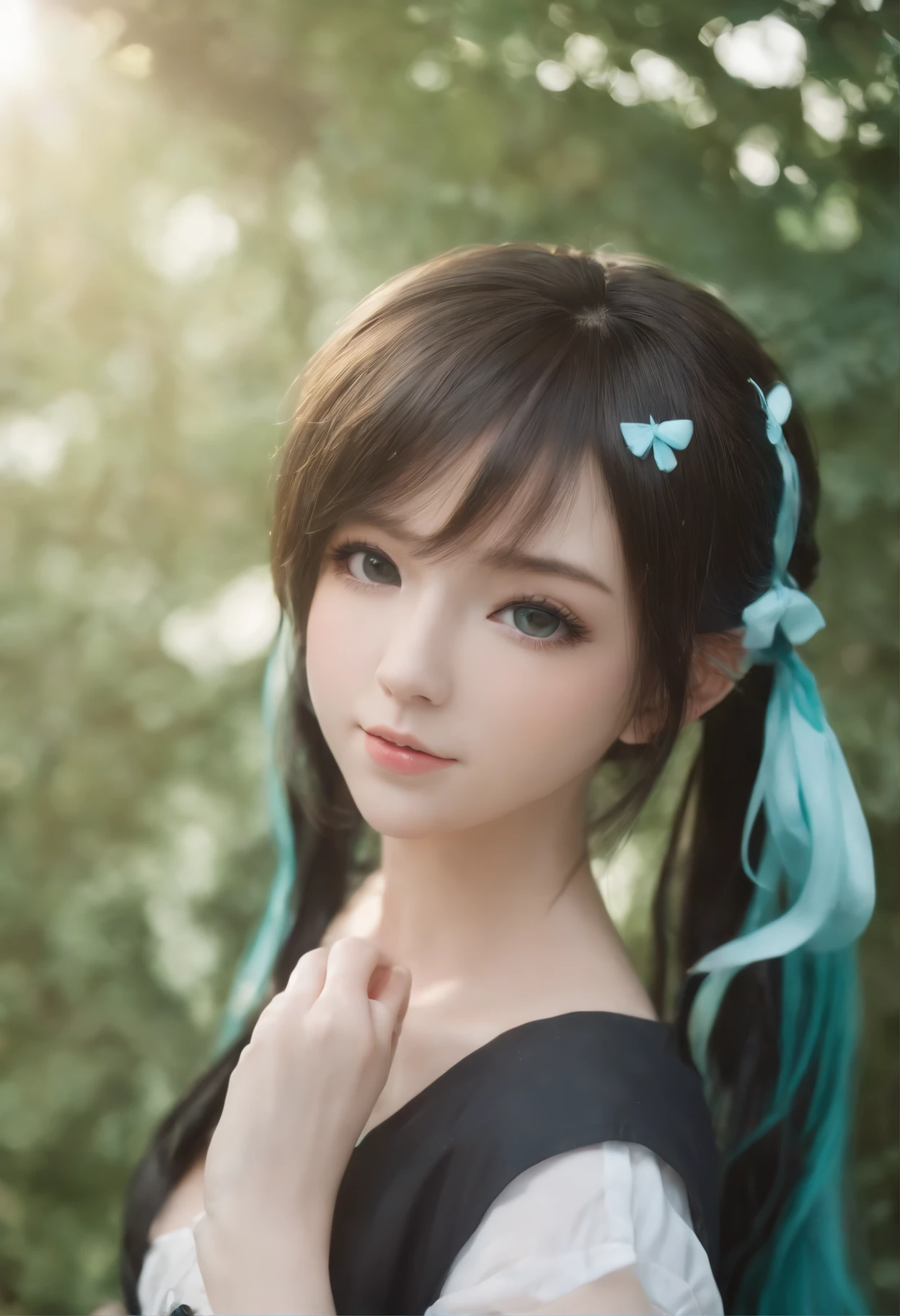chica anime con cabello azul y camisa negra, Retrato de Hatsune Miku, Retrato de Hatsune Miku, Mikudayao, Anime Moe Artstyle, Chica de anime con cabello verde azulado, Retrato de una chica de anime, Retrato Anime Chica, Una chica de anime, Hatsune Miku, Chica anime, Anime Waifu, amigo, Retrato realista kawaii, Retrato de Anime Girl, linda chica de anime