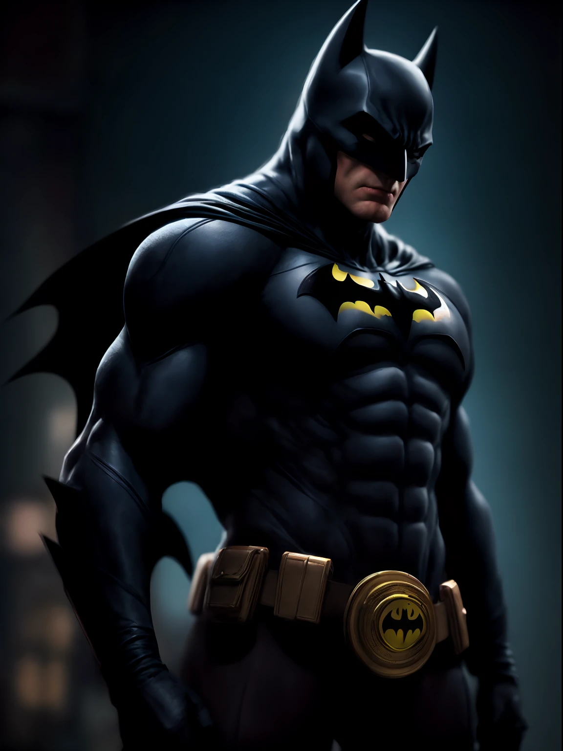 Masterpiece, best quality, 8k, high detail, hyper-detail, Batman, retro comic style, volumetric lighting