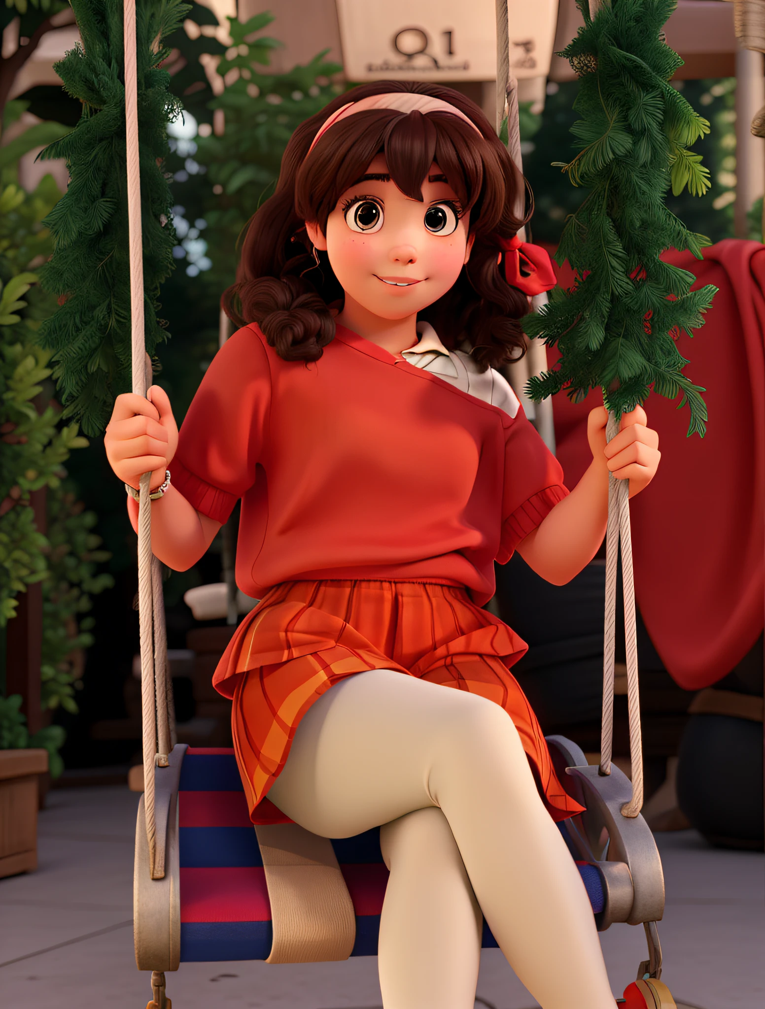 A Girl on the Swing Disney Pixar Style, alta qualidade, melhor qualidade