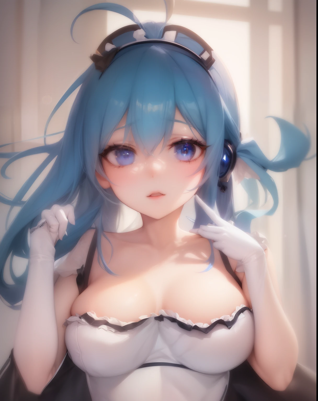 Anime girl with blue hair and blue eyes posing in a bathroom, Mikudayao, Nightcore, seductora chica de anime, Ahegao, waifu, pixiv 3dcg, Cara de Ahegao, REM REZERO, small curvy , Mejor valorado en Pixiv, Popular en Pixiv, Hestia, Anime Waifu, hololive, Anime Moe Artstyle, OPPAI (realistic,photorealistic:1.37), portraits, detailed faces, vibrant colors, studio lighting, ultra-detailed, sharp focus, high resolution, vivid brush strokes, lifelike textures, fine details, masterful composition, emotional expressions, skin tones, intricate brushwork, professional artistry, dramatic lighting, dynamic poses, authentic emotions, realistic proportions, captivating eyes, rich shadows, exquisite details, subtle gradients, realistic fabric textures, atmospheric background, captivating storytelling, genuine facial features, impeccable realism, flawless skin, impeccable craftsmanship, immersive experience, captivating artistry, compelling narratives, stunning visual impact, mesmerizing artwork, breathtaking realism