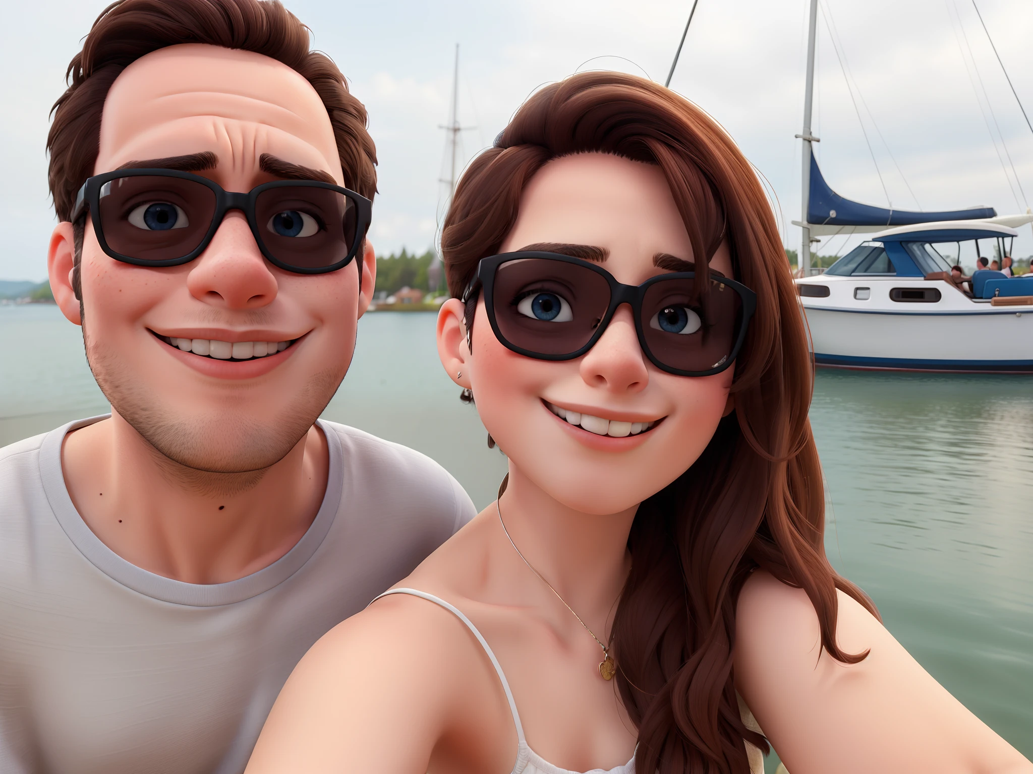 masterpiece, best quality, young couple selfie