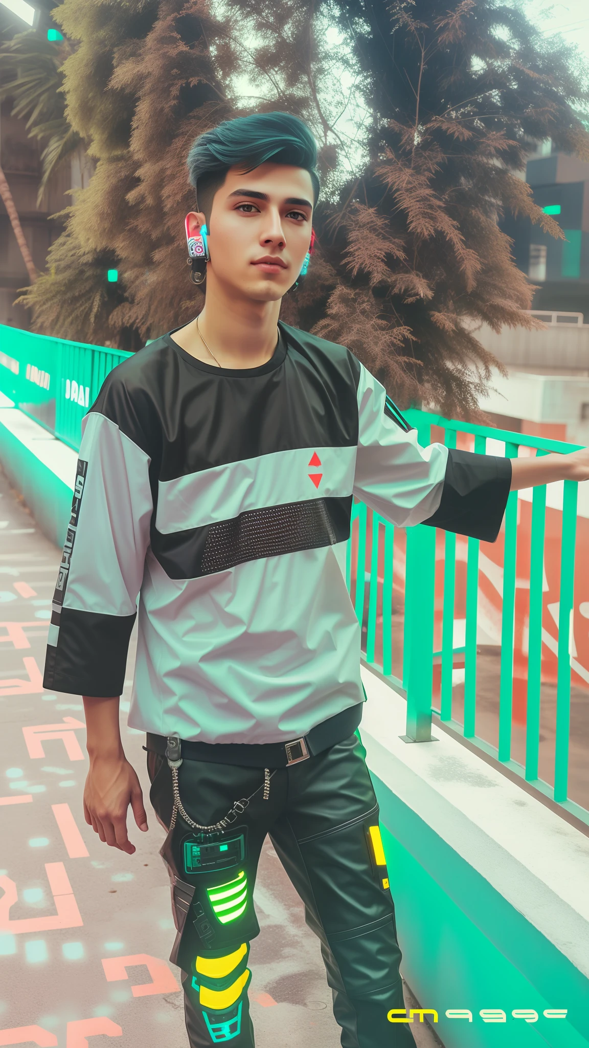 Change background cyberpunk handsome boy , realistic face 8k . Ultra realistic