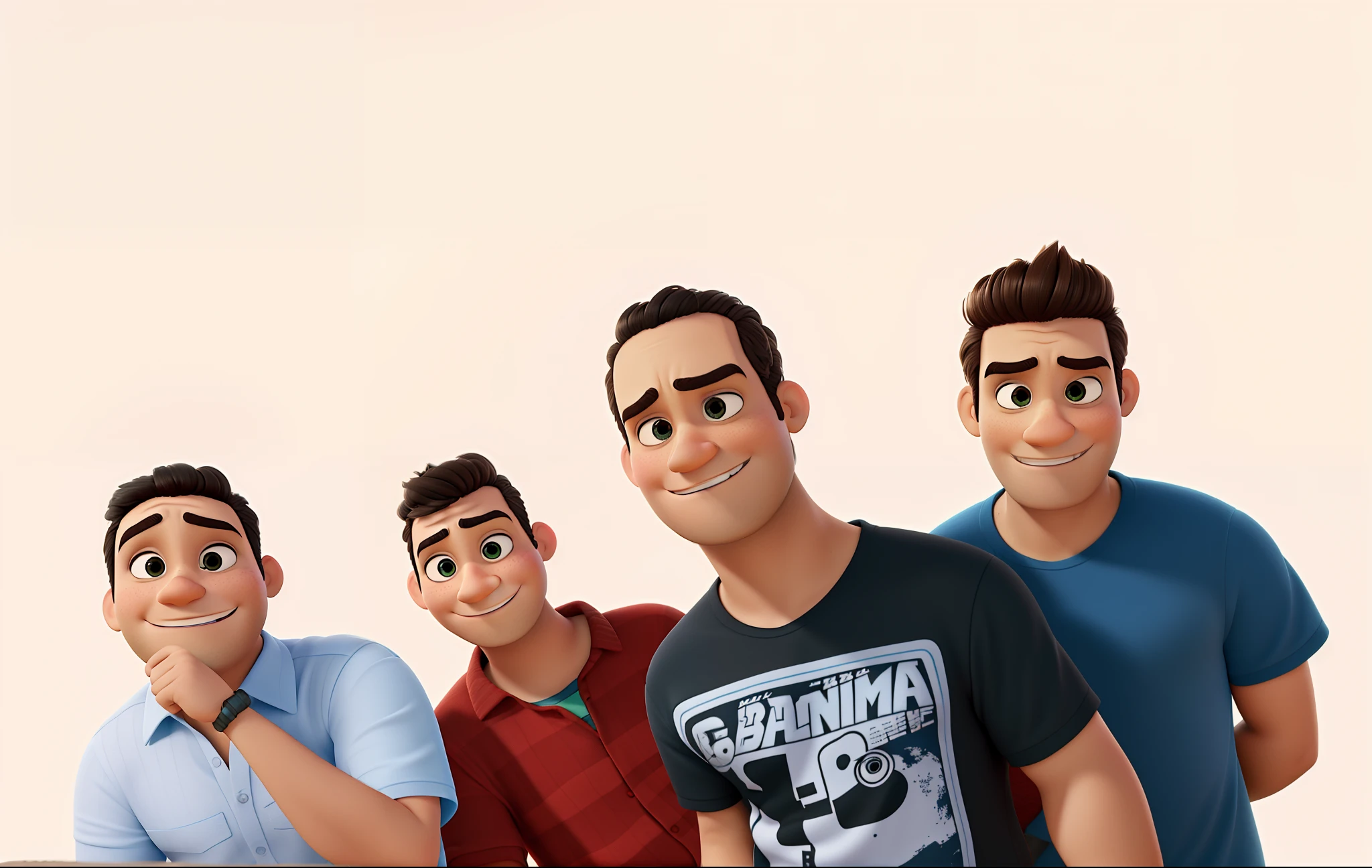 uma banda de quatro integrantes. todos no estilo pixar, alta qualidade melhor qualidade.