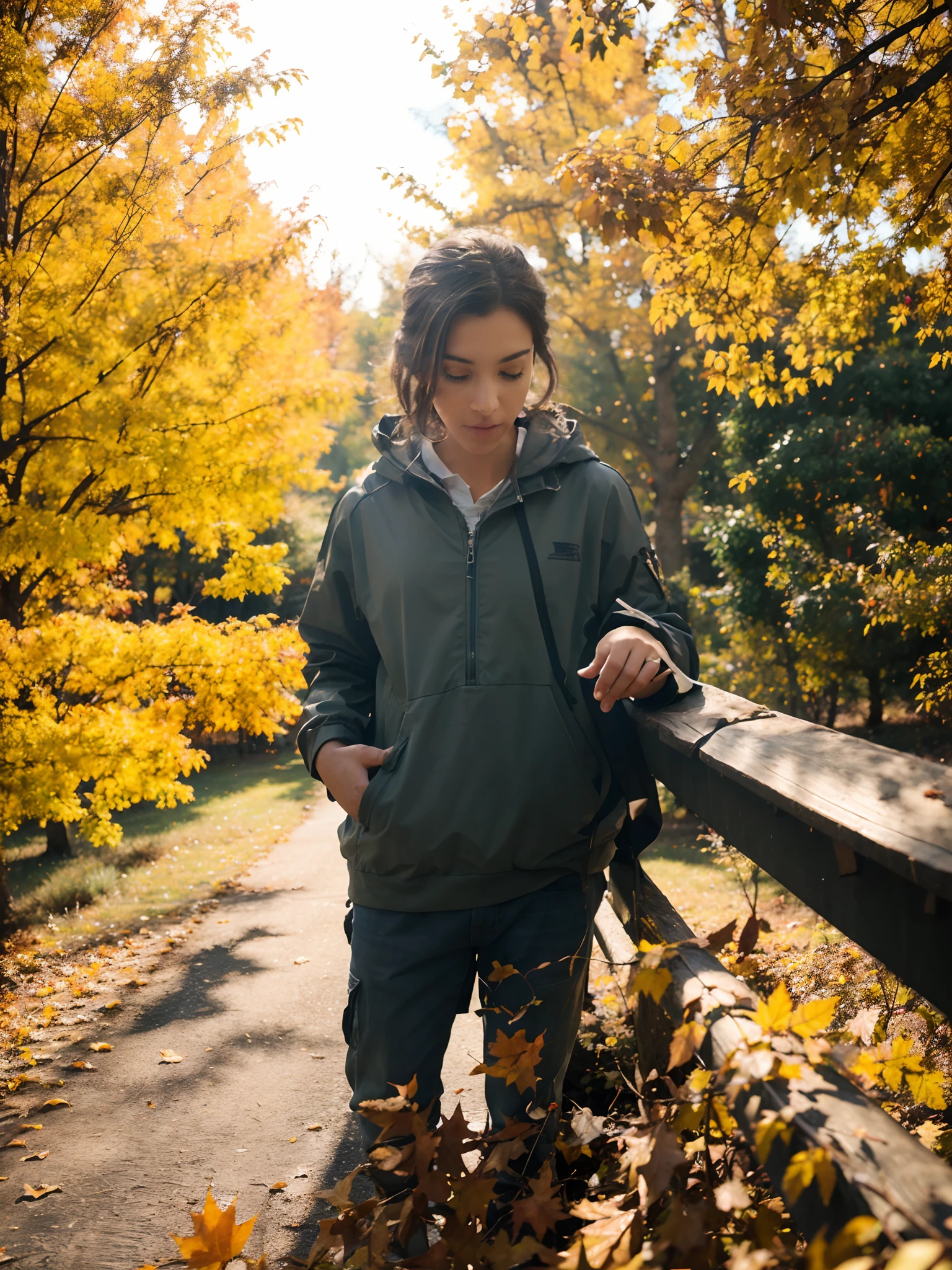 Realistic background, autumn, Detailed leaflets, Background enhancement, real-photo, Drawn Trees, color corrected, real-photo, Improved Background