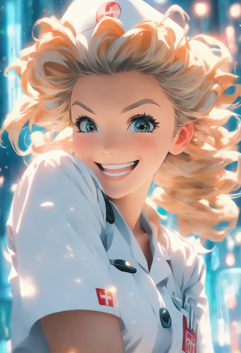 (xxmixgirl:1.2),One girl in a white nurse's uniform, lightsmile, Warren Sack 127mm F/4.7. Ektar