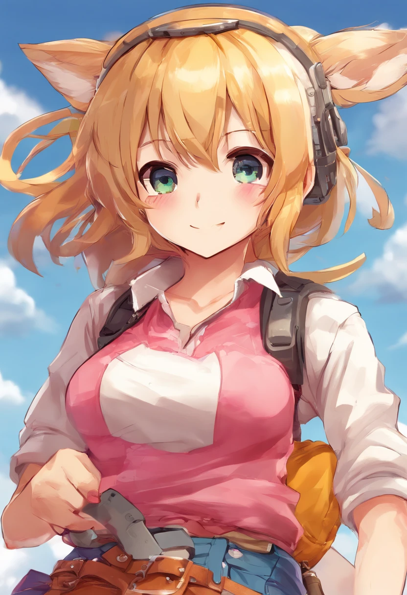 Best Quality,masutepiece,超A high resolution,(Photorealistic:1.4)1girl in,White background,Solo,Blood,arm guards,Simple background,Male Focus,Looking at Viewer,Black eyes,tabi,floating hairfull body,, (gun:1.3), holding gun, Dirty Blonde,,Upper body,Cargo Shorts,Sitting,