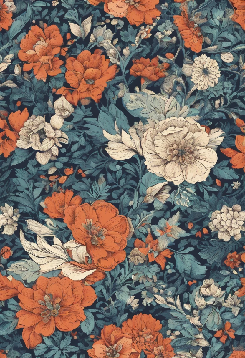 Vintage floral print for shirt