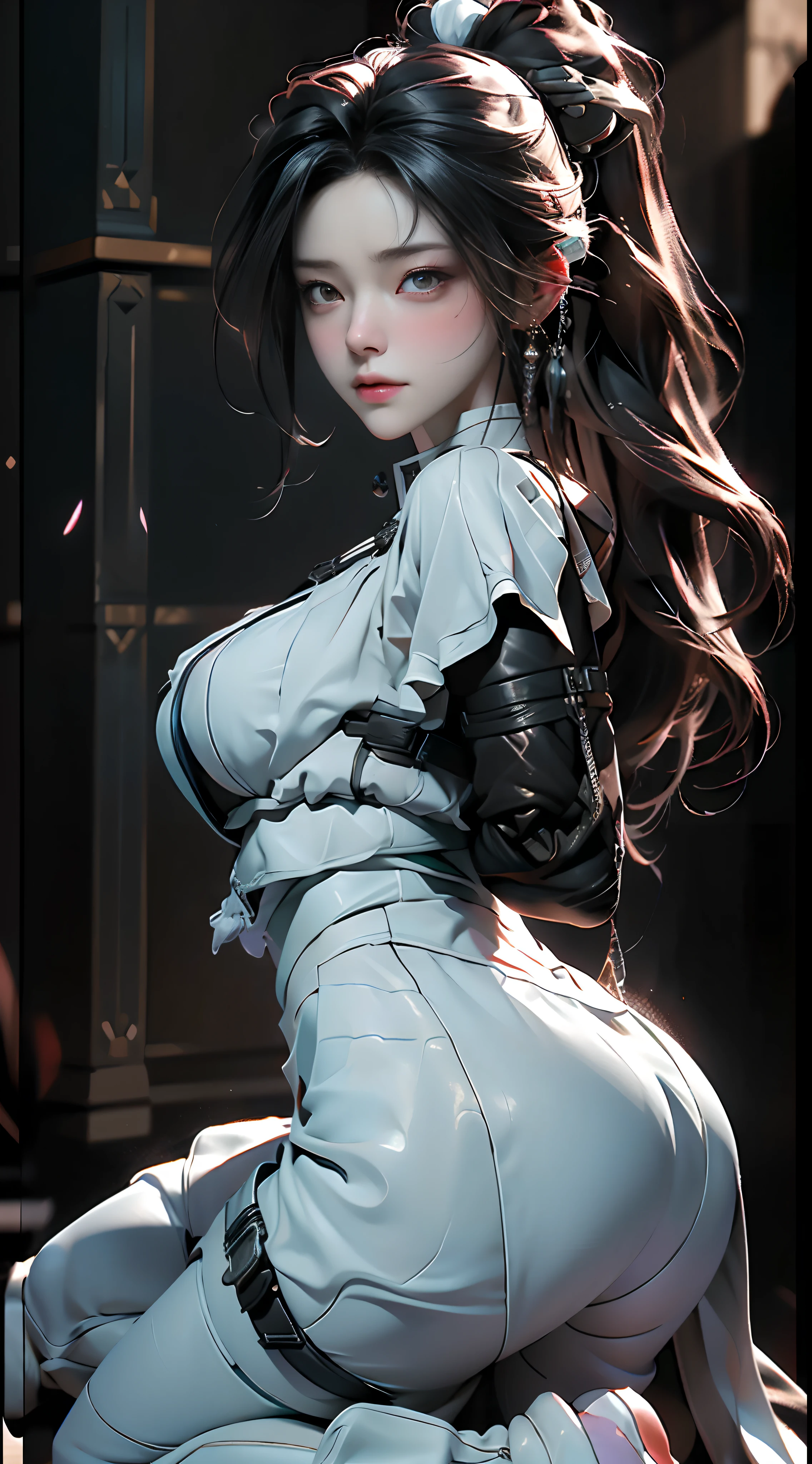 ((Best quality)), ((masterpiece)), (detailed:1.4), 3D, an image of a beautiful cyberpunk female,HDR (High Dynamic Range),Ray Tracing,NVIDIA RTX,Super-Resolution,Unreal 5,Subsurface scattering,PBR Texturing,Post-processing,Anisotropic Filtering,Depth-of-field,Maximum clarity and sharpness,Multi-layered textures,Albedo and Specular maps,Surface shading,Accurate simulation of light-material interaction,Perfect proportions,Octane Render,Two-tone lighting,Wide aperture,Low ISO,White balance,Rule of thirds,8K RAW,