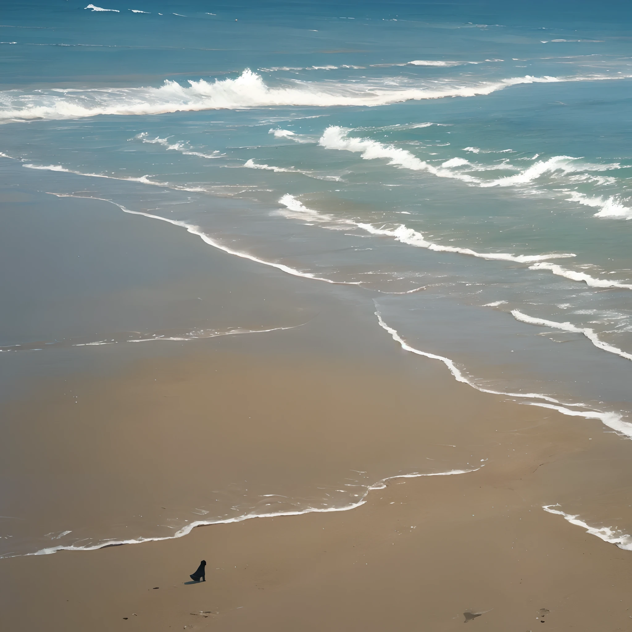 Walking alone on the beach,Take your time and enjoy the scenery
