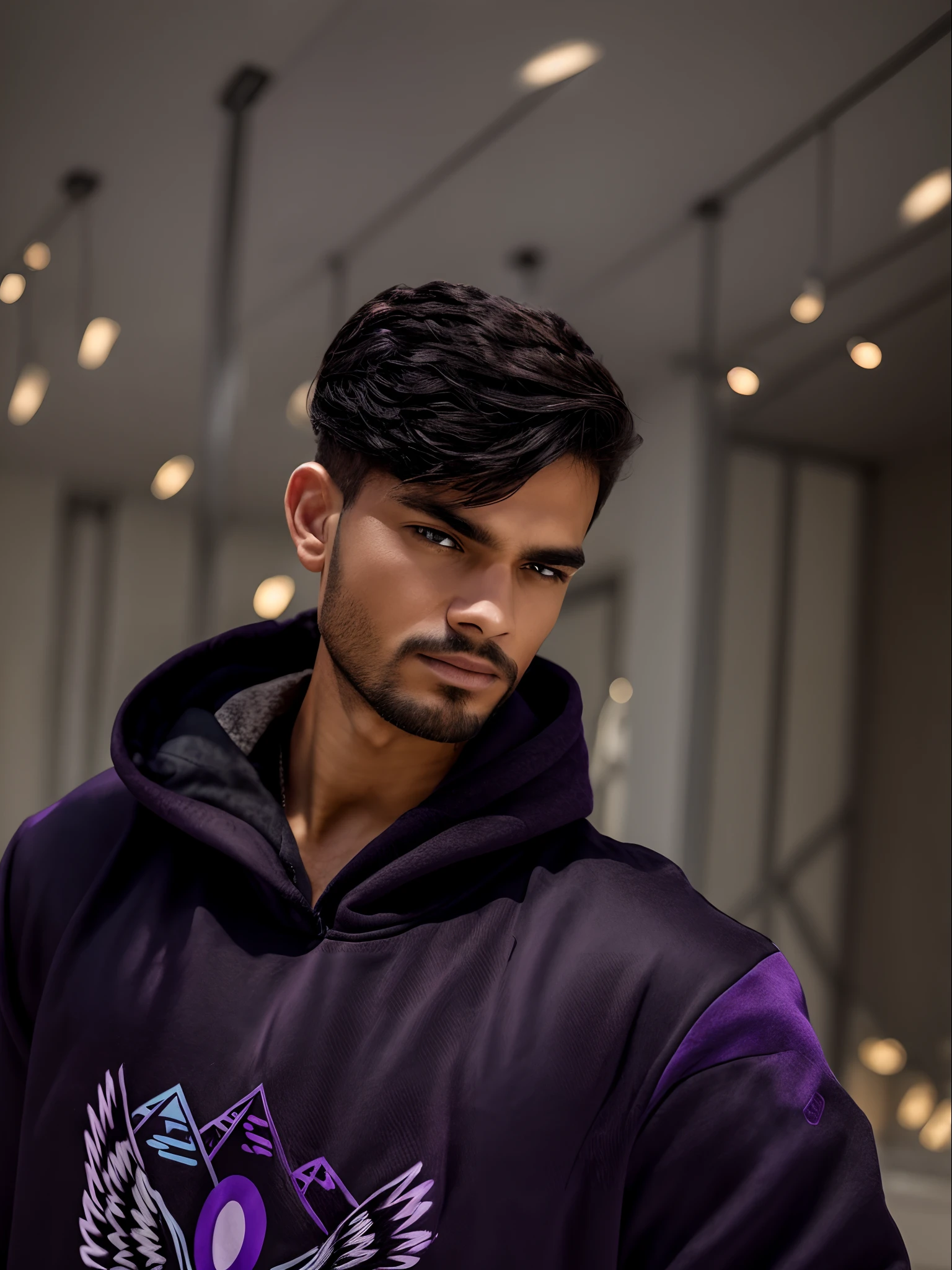 Dark purple and black mixed colours hoodie