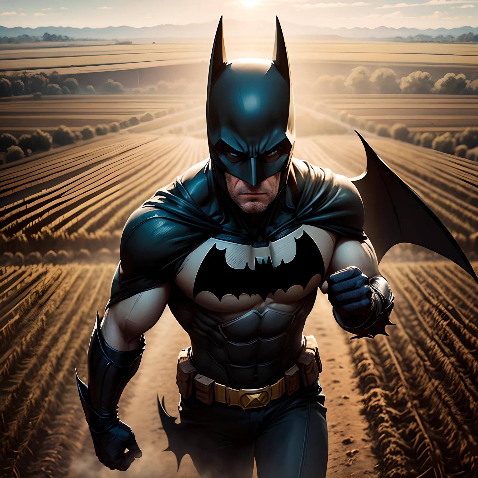 Batman ploughing the fields