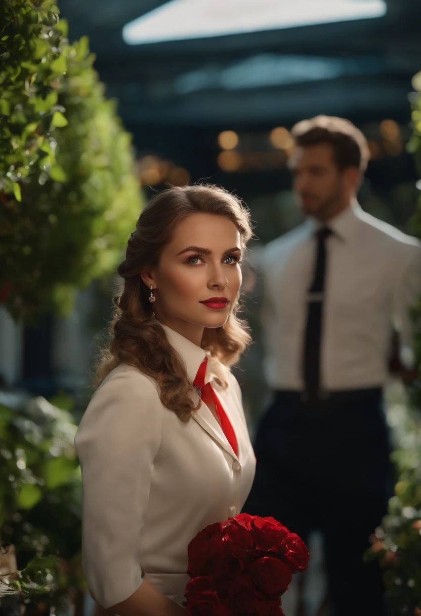 best quality,(RAW photo:1.2),(masterpiece:1.4),(photorealistic:1.4),(highres:1.4), 1girl, depth of field, flight attendant, intricately detailed,8k, extremely detailed, perfect lighting, epic background