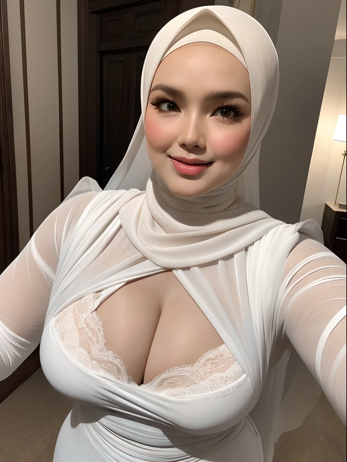 8k wallpaper, ​masterpiece, top-quality, ultra-detailliert, multiple female, 3women, 30~40 years, A MILF, beautiful mature lady, harems, babydoll, Highly exposed, Looking through underwear, Wet the white dress and see through it, exposed pubic hair, Skindentation, seducting smile, Thick lip, chubby lips, red blush, looking at the viewers, Different breast sizes, each with a different hairstyle, cleavage of the breast, Plump、Curvaceous、massive hips、seductived faced、Naughty face