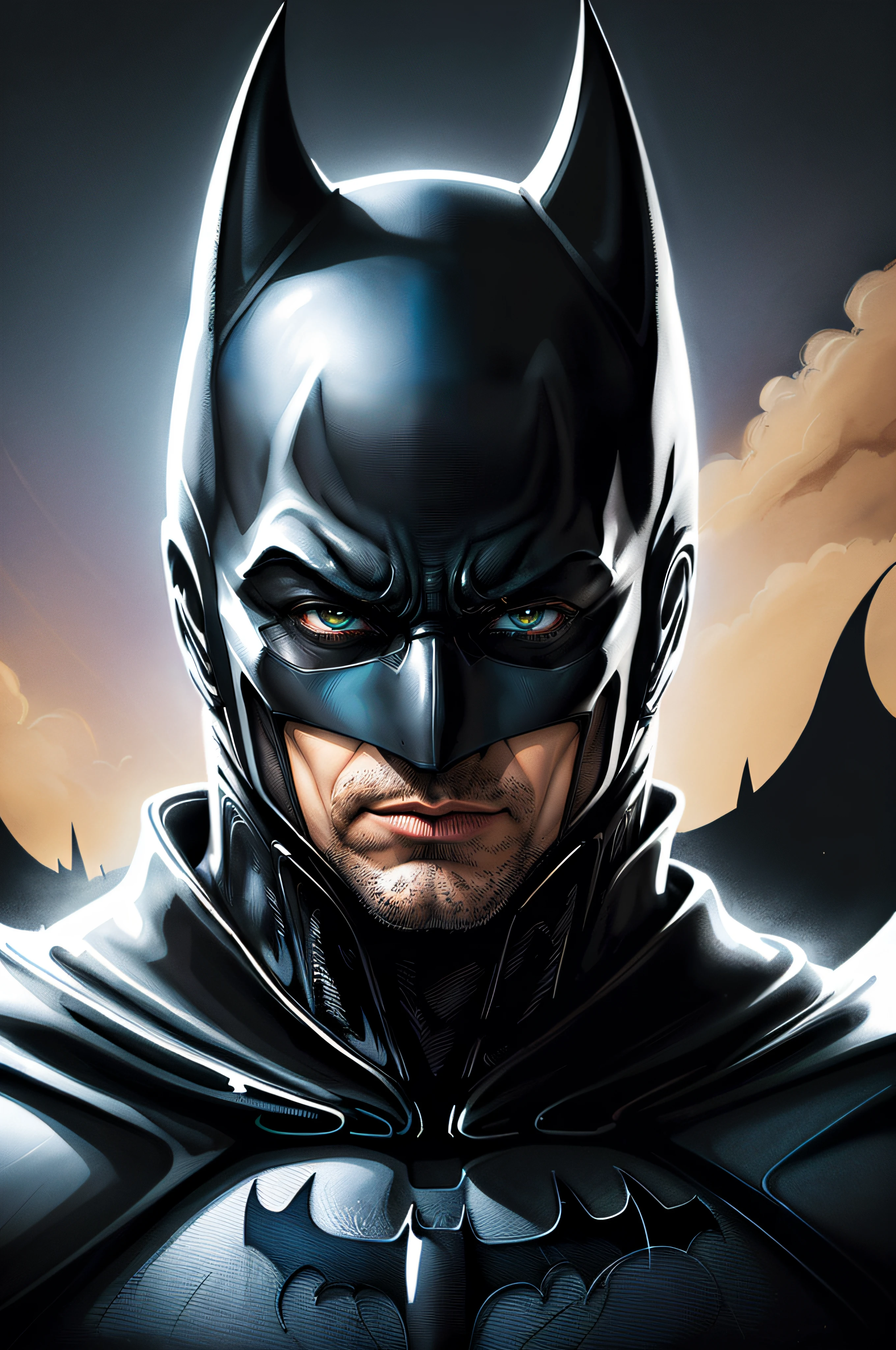 (highly quality, fantaisie, Nice detailed illustration, digital painting) chat Batman. master piece : 1.2