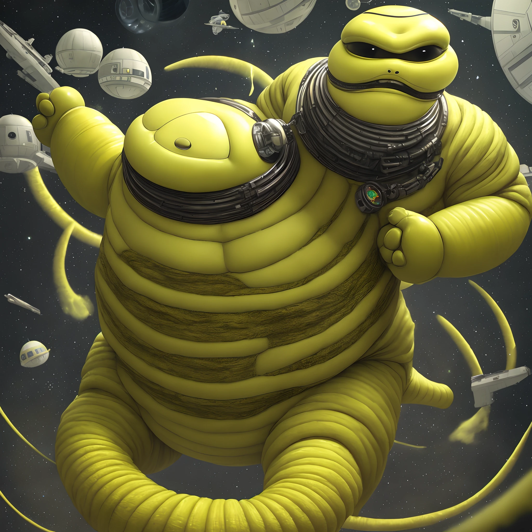 Klaud star wars, yellow monster, fat, alien, fat alien klaud, fat worm alien