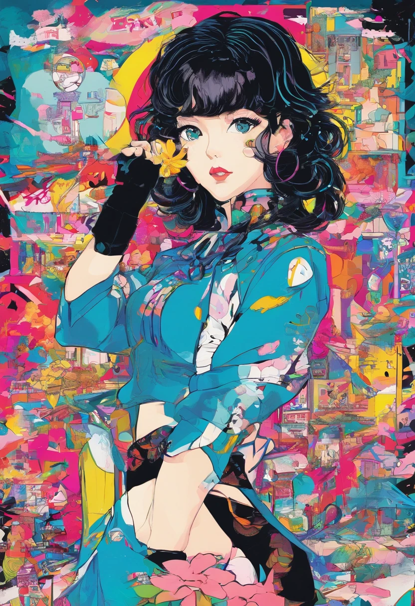 Lisa Lisa from Jojo's bizarre adventures, down on all fours, looking at camera,