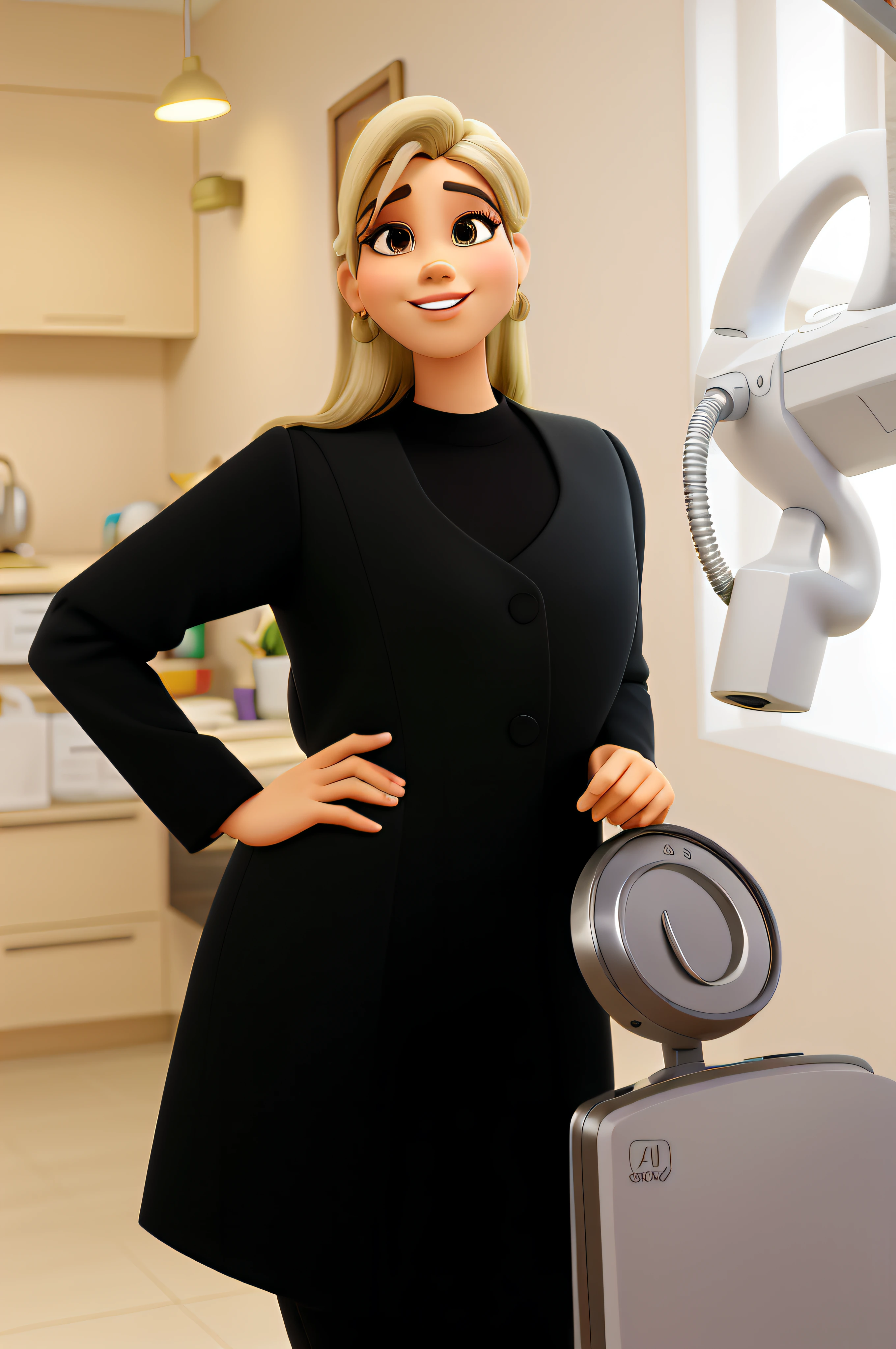 mulher, loira, dentista, rosto magro, rosto definido com linhas quadrado, corpo magro, estilo disney pixar, alta qualidade, melhor qualidade, estilo disney pixar, alta qualidade, melhor qualidade, altamente detalhado