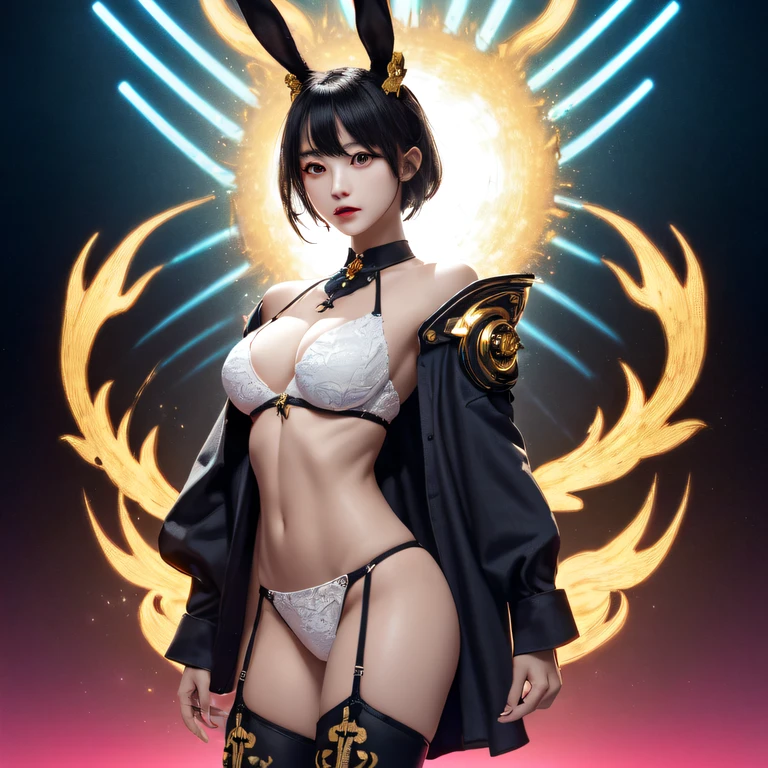 ((Red and white mech girl))National wind circle,Flying nine-tailed fat skull flame ethereal toad star,Golden-black damask white rabbit fur bra,Fuchsia pink diamonds, Tulle burgundy diamond shin guard,CG ,Light orange full set of thick mechs,Giant,, Realistic secret girl rendering, detailed face of a asian girl, Reality in the secret world, Smooth CG art, Realistic. Cheng Yi, Realistic secret style, A lovely secret rendering, 8K portrait rendering, Render character art 8 K, Kawaii realistic portrait,Golden-black damask white rabbit fur bra,Fuchsia pink diamonds, Tulle burgundy diamond shin guard((ultra real detailed.mecha-girl)Mink cotton suit mech,Bright blue and white feathers gold silk shoulder pads,Shi Zhong Huhu female Taoist,Tailfire,Tattooed with,Genius ratio,Silicone texture,Short bright purple hair,3D modeling,4K,8K,16K smooth (Masterpiece, Top quality, Best quality, offcial art, Beauty and aesthetics: 1.2), Very detailed, Colorful, Most detailed, branches,mecha-girl, (Mards)mecha-girl(canyons), (Linen future mech girl), Angry fighting stance, looking at the ground, Batik linen bandana, Crane pattern long sleeve garment,Mecha Maiden Canyon(Abstract propylene splash:1.2), Dark clouds lightning background,Sprinkle with golden mech girl powder(realisticlying:1.4),Black color hair,Flour fluttering,rainbow background, A high resolution, the detail, RAW photogr, Sharp Re, Nikon D850 Film Stock Photo by Jefferies Lee 4 Kodak Portra 400 Camera F1.6 shots, Rich colors, ultra-realistic vivid textures, Dramatic lighting, Unreal Engine Art Station Trend, cinestir 800,Flowing black hair,(((Red and white mech girl))),Front view,Pure transparency,Wear boxing gloves,Ice is permeable to gas,Film light and shadow,Panorama ultra-wide angle,extremely happy,The texture of the real person is delicate,Strong visual impact,Hyper-detailing,Dream girl,Refined face,prettyeyes,high saturated,Wear reflective sunglasses with a thick gold thread,crystal-clear,Good interpersonal skills