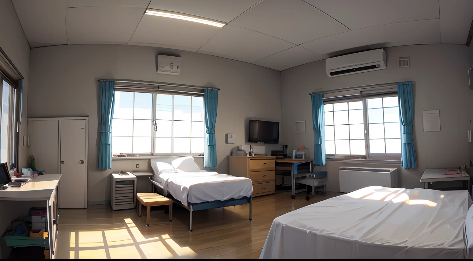 sickroom,Bed,patient,By the window