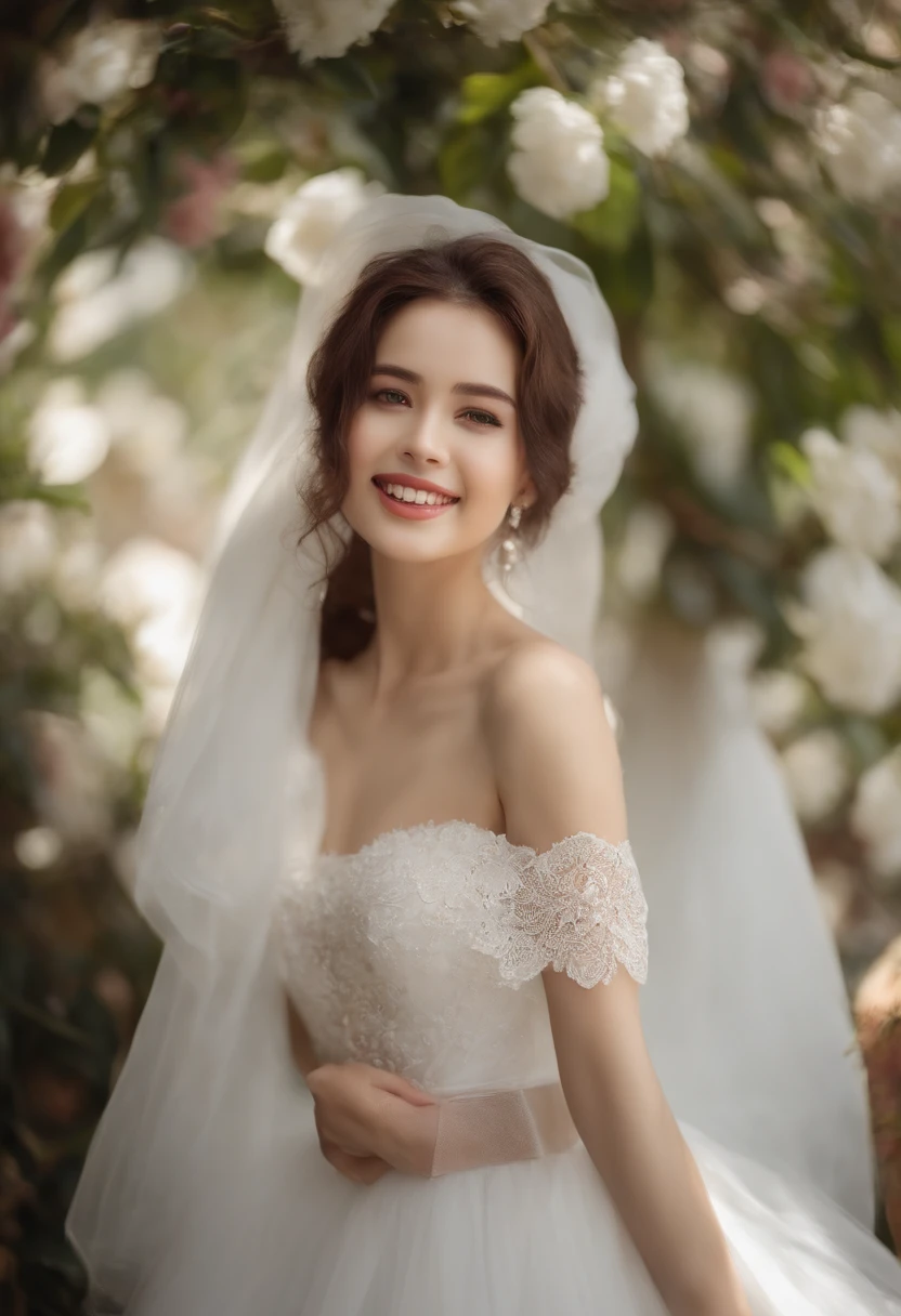 a smile、White dress
