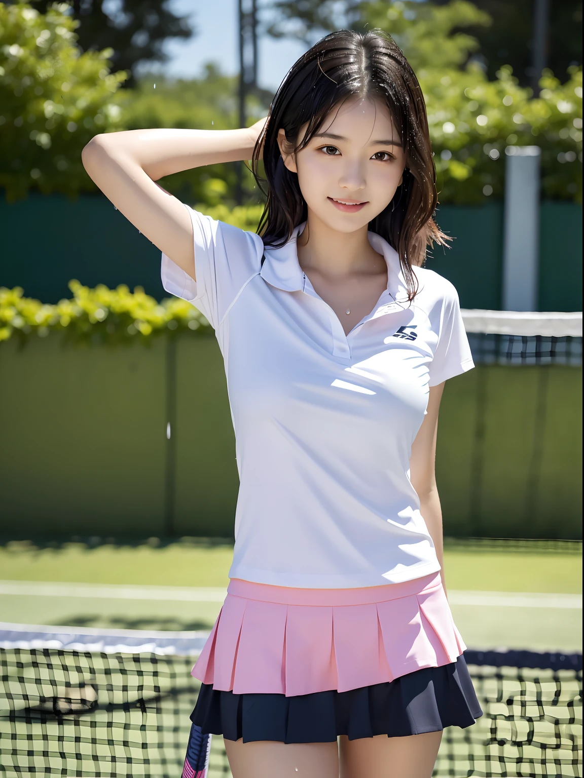 Cute Girls､high school girl､Tennis Wear､mini skirt､See-through､Fluttering in the wind