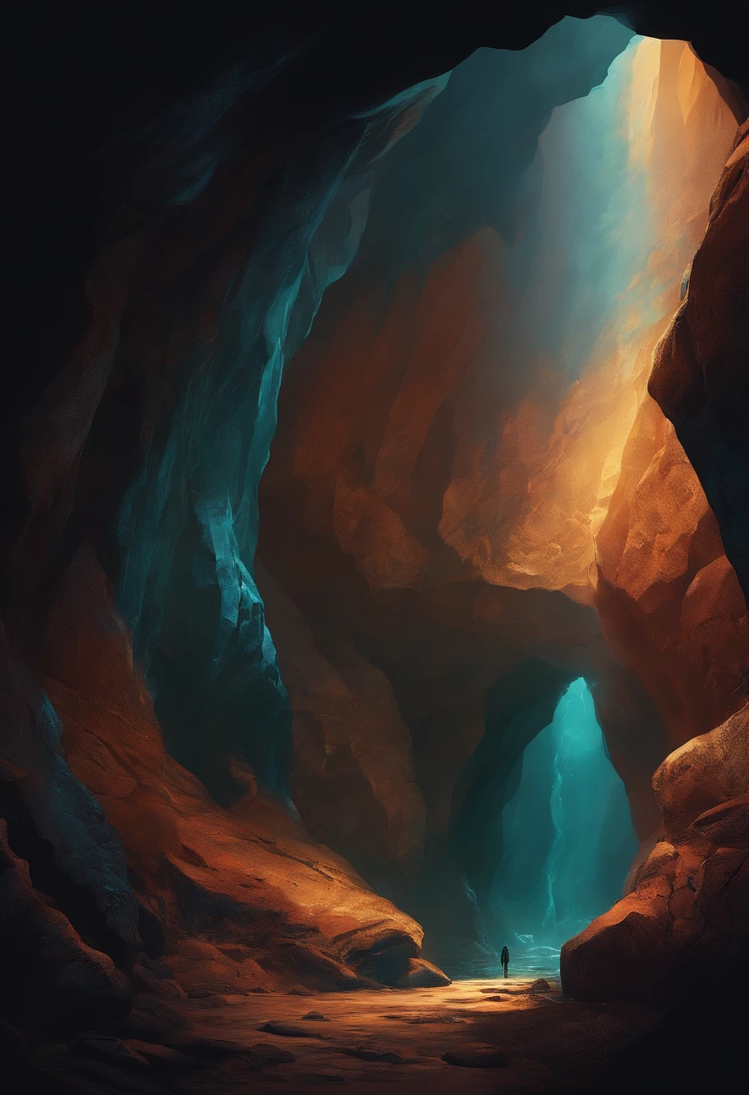Illustration of a dark cave