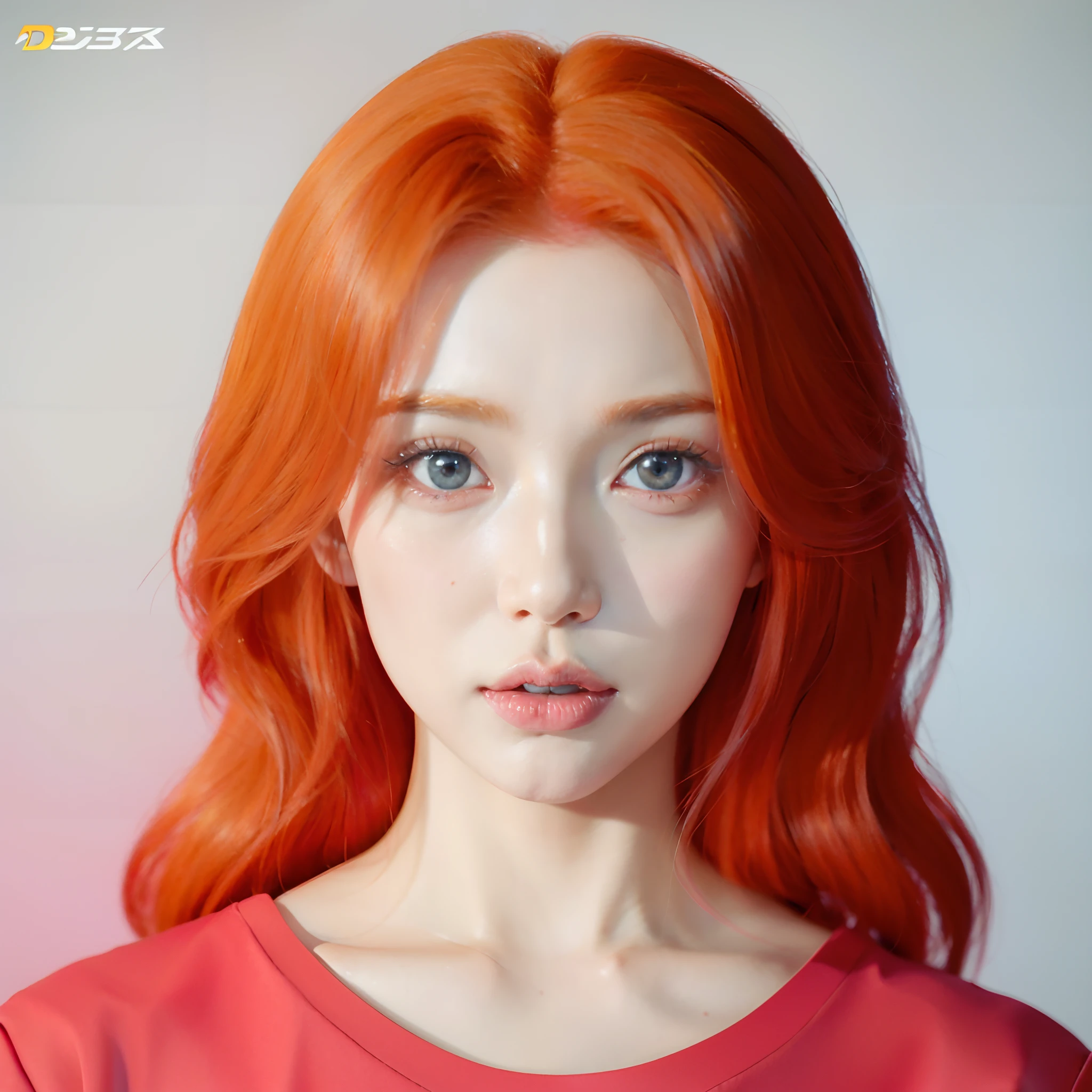a close up of a woman with red hair and blue eyes, realistic anime 3 d style, 3 d anime realistic, hyper realistic anime, anime realism style, kawaii realistic portrait, realistic anime art style, anime realism, made with anime painter studio, photorealistic anime, realistic young anime girl, anime styled 3d, realistic. cheng yi, realistic art style