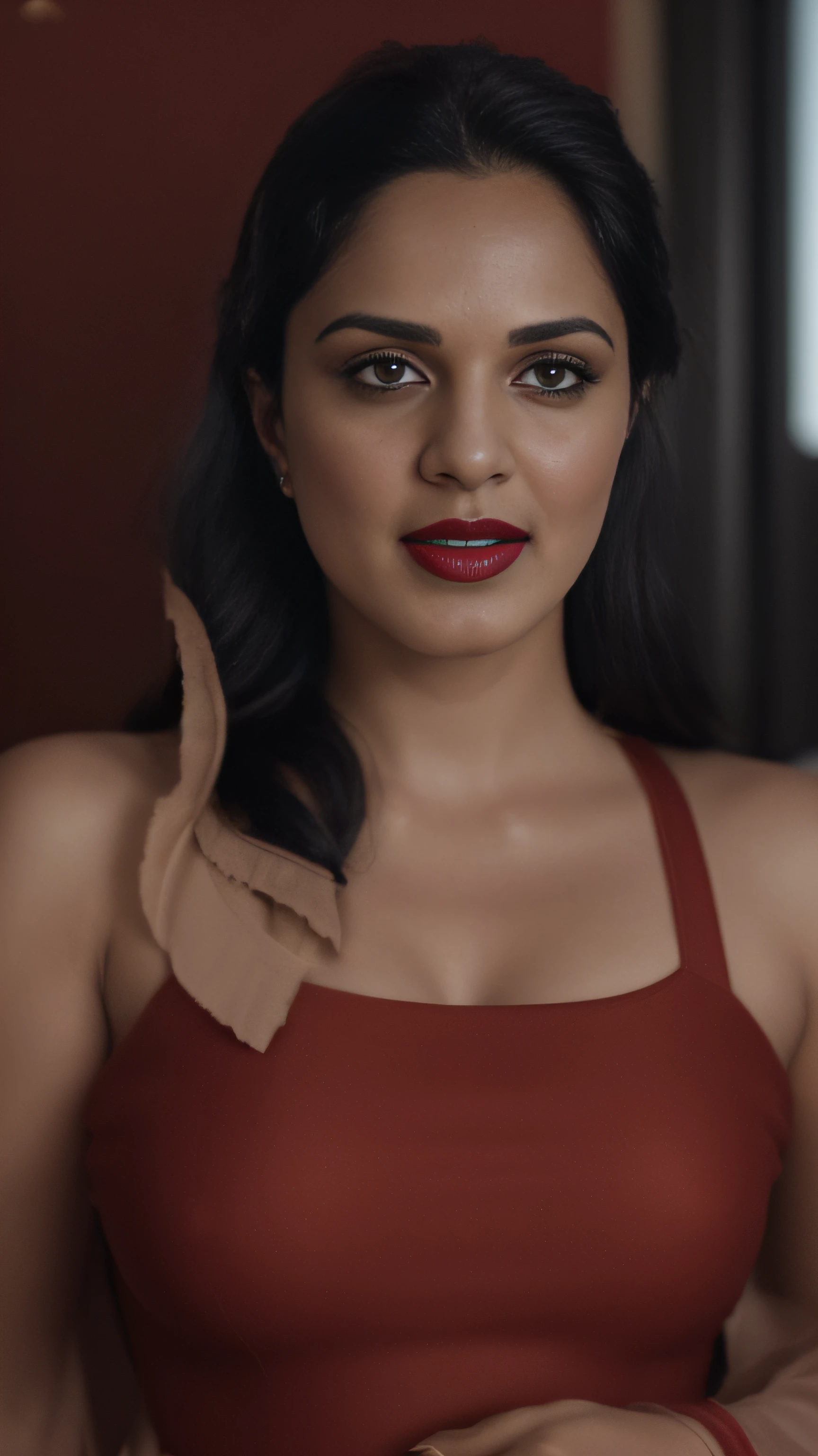 (editorial photograph of a young Indian women in red lips), karla ortiz, (highly detailed face:1.4) (smile:0.7) (backround 5 star hotel , moody, private study:1.3) POV, by lee jeffries, nikon d850, film stock photograph ,4 kodak portra 400 ,camera f1.6 lens ,rich colors ,hyper realistic ,lifelike texture, dramatic lighting , cinestill 800, realistic, nacked big boobs actress, karla ortiz, posing!!, candid picture, by Max Dauthendey,