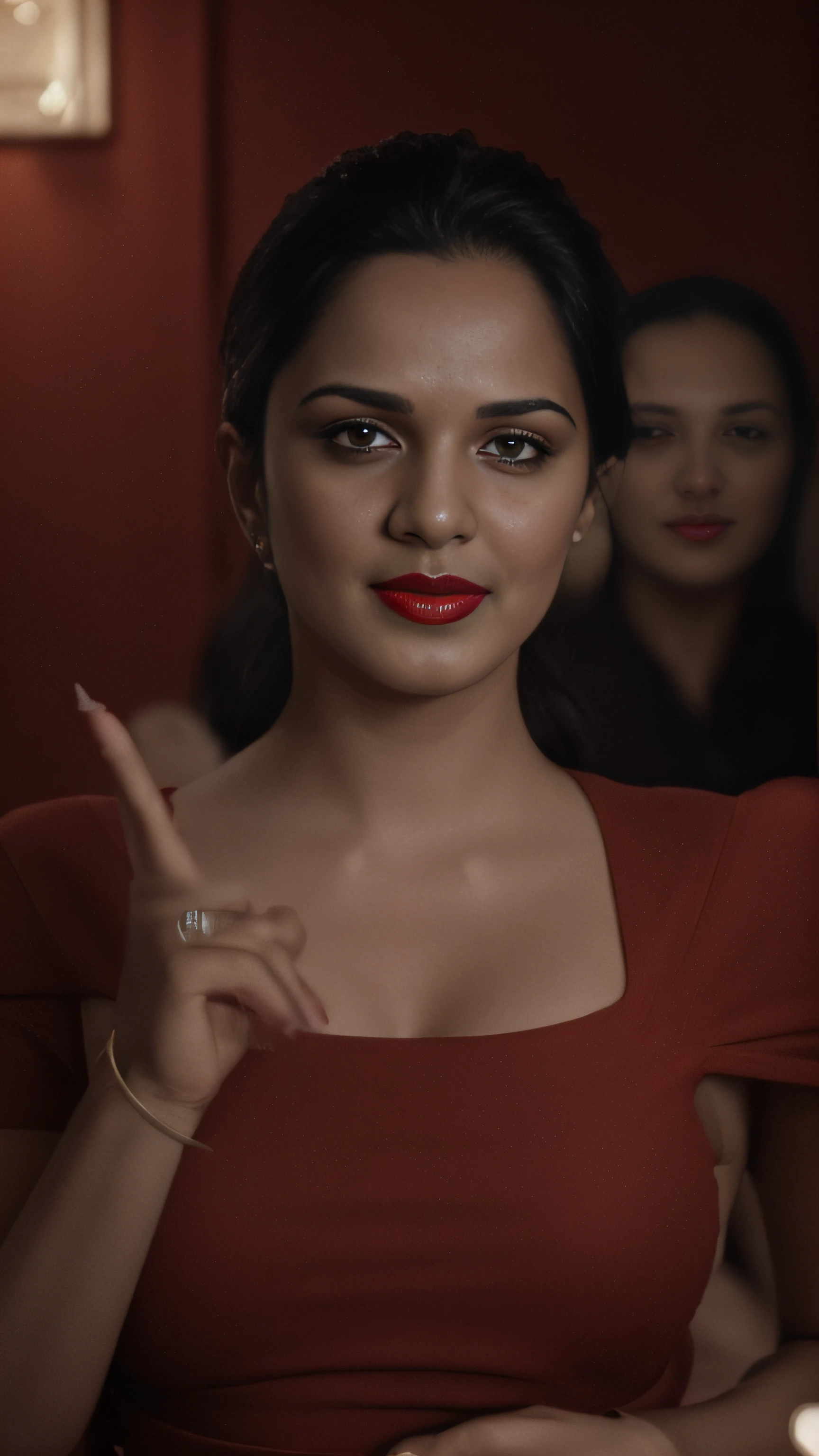(editorial photograph of a young Indian women in red lips), karla ortiz, (highly detailed face:1.4) (smile:0.7) (backround 5 star hotel , moody, private study:1.3) POV, by lee jeffries, nikon d850, film stock photograph ,4 kodak portra 400 ,camera f1.6 lens ,rich colors ,hyper realistic ,lifelike texture, dramatic lighting , cinestill 800, realistic, nacked big boobs actress, karla ortiz, posing!!, candid picture, by Max Dauthendey,